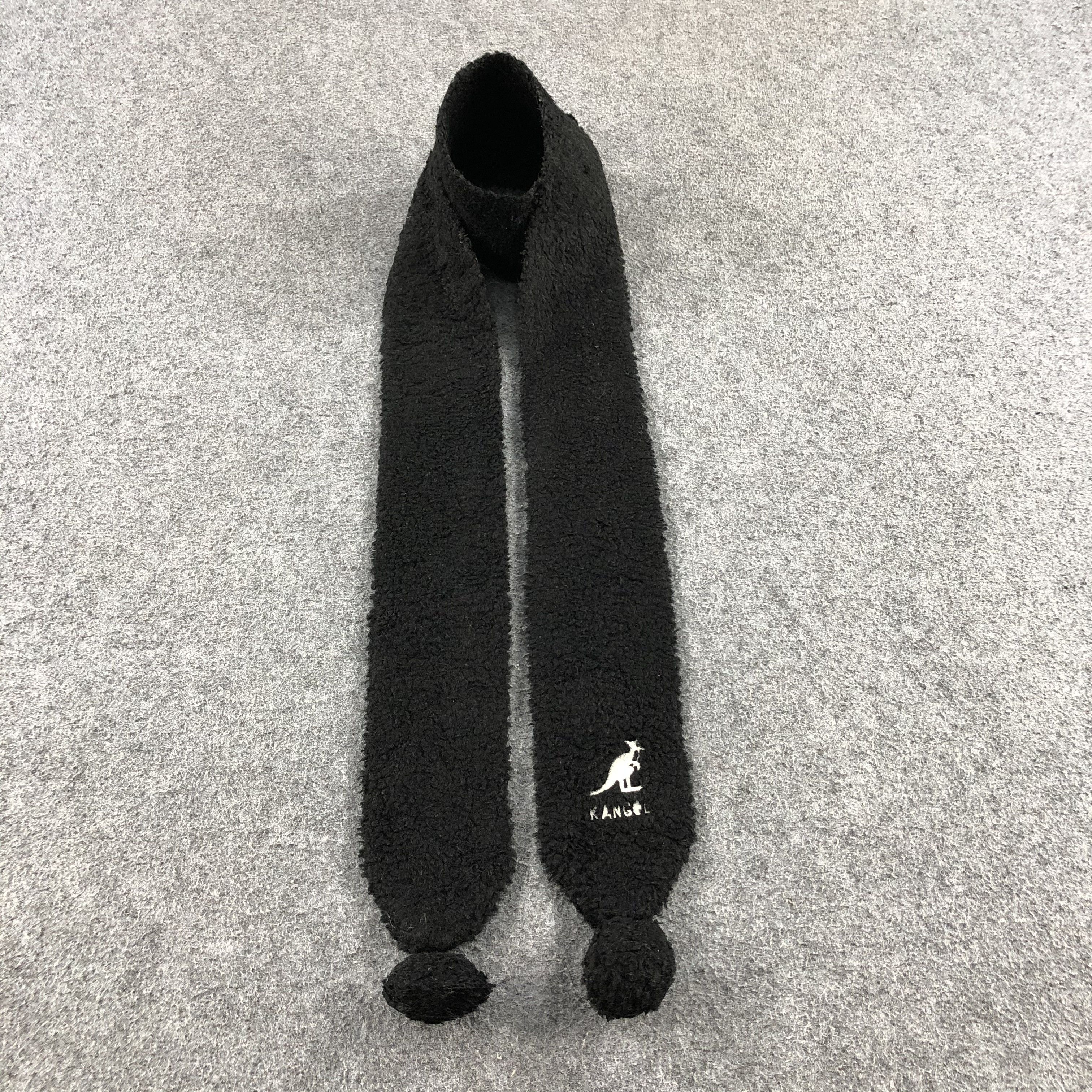 Kangol Black Wool Bobbles Scarf Muffler V694