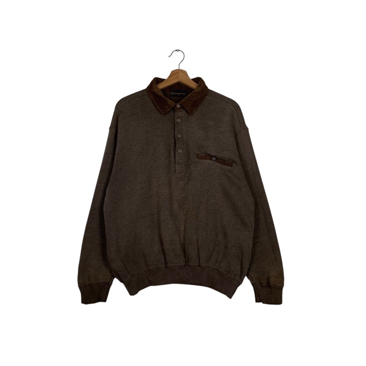 Gianni Valentino GIANNI VALENTINO Half Button Polo Sweatshirt #1945-C85 Size US L / EU 52-54 / 3 - 1 Thumbnail