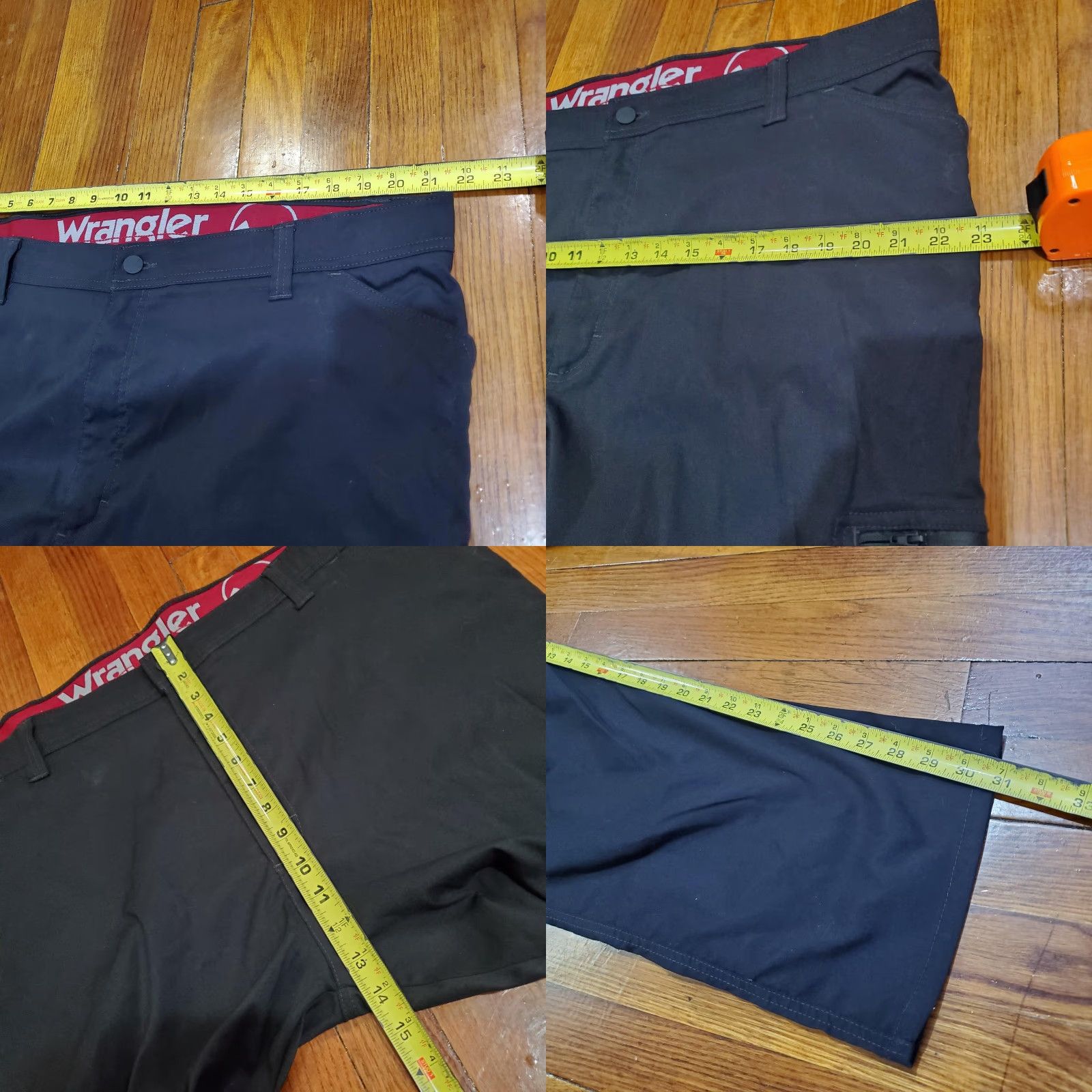 Wrangler VINTAGE? No. Wrangler Mens Cargo Pants 46 45x30 Black Outdoor Hiking Travel Pockets Pants Mens Black Wrangler Cargo Pants 46 Casual Zip Front Pockets Size US 30 / EU 46 - 8 Thumbnail