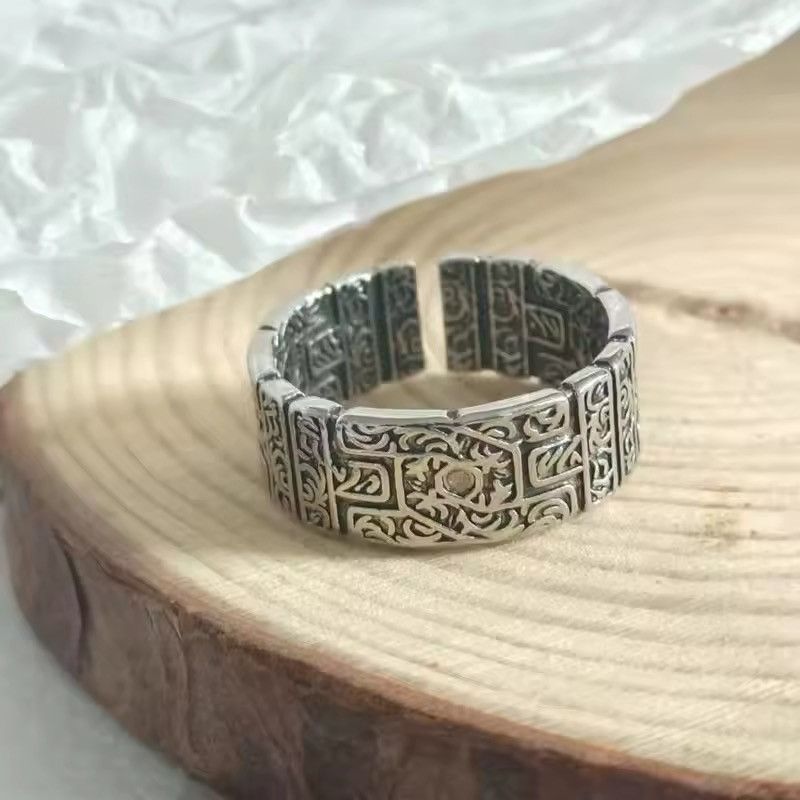 Jewelry Handmade Grass Pattern Adjustable Size Ring Size ONE SIZE - 1 Thumbnail