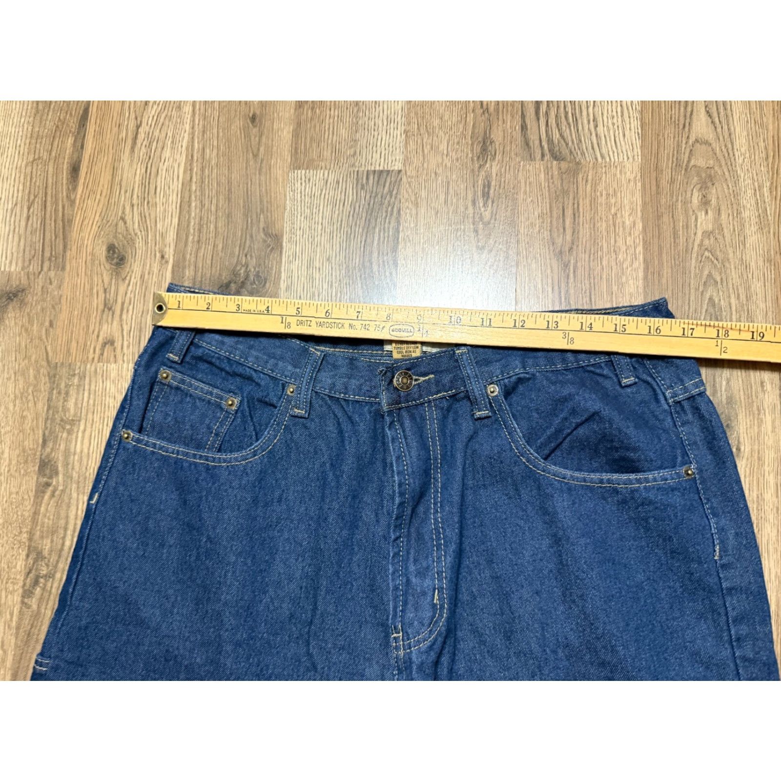Vintage Forest Jeans Mens Size 34x32 Blue Denim Straight Leg 42" Length 5-Pocket Regular Rise Cotton Jeans dye-free? No. Size US 42 / EU 58 - 6 Thumbnail
