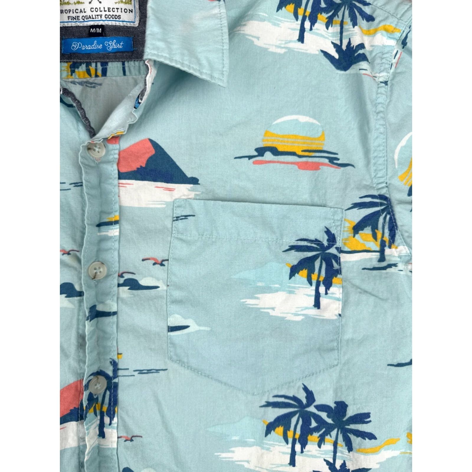 Vintage MBX Premium Goods Shirt Men Medium Blue Palm Tree Sailboat Hawaiian 100% Cotton Shirt Men Medium Blue Palm Tree Hawaiian 100% Cotton Size US M / EU 48-50 / 2 - 6 Thumbnail