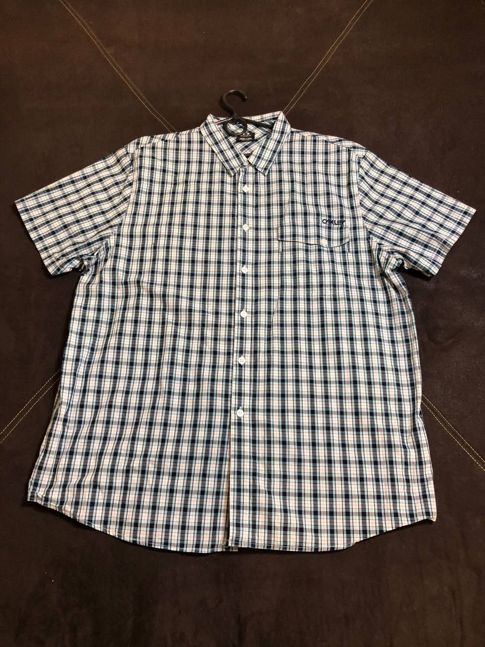 Oakley Oakley Plaid Cotton Regular Fit Short Sleeve Button Shirt Size US XXL / EU 58 / 5 - 1 Thumbnail