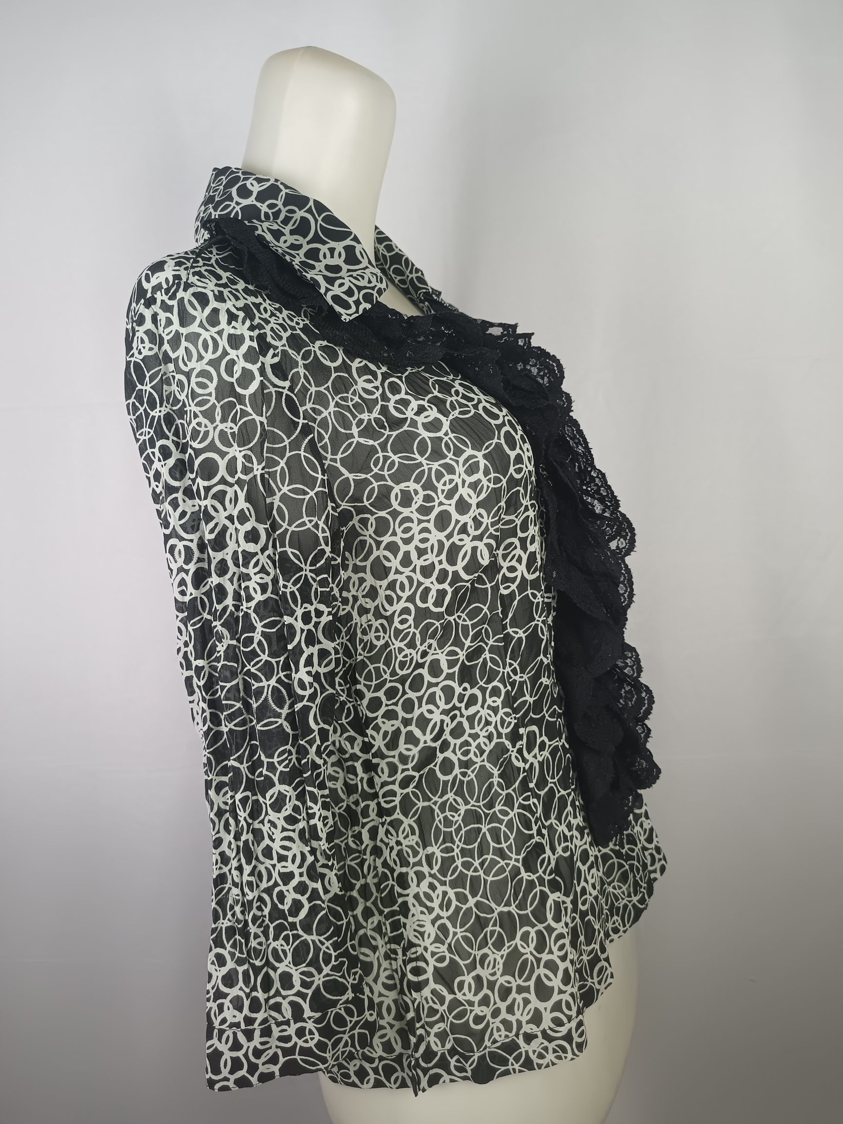 Japanese Brand Daisy Rennes Ruffle V-Neck Top Blouse Womens Long Sleeve Size M / US 6-8 / IT 42-44 - 10 Thumbnail