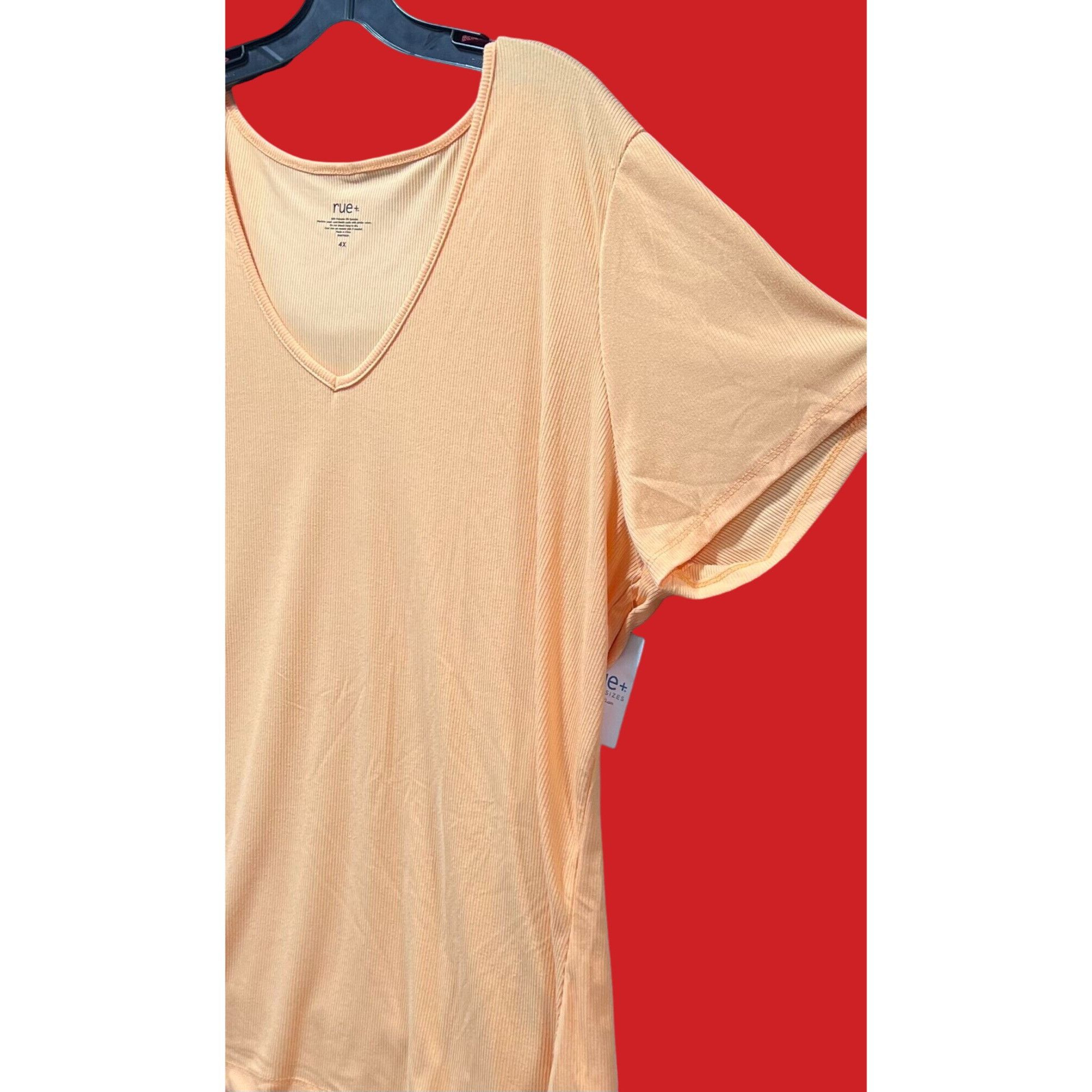 Other Rue + - Women's Short Sleeve T-Shirt - Orange - 4X Size 4XL / US 24-26 - 12 Thumbnail