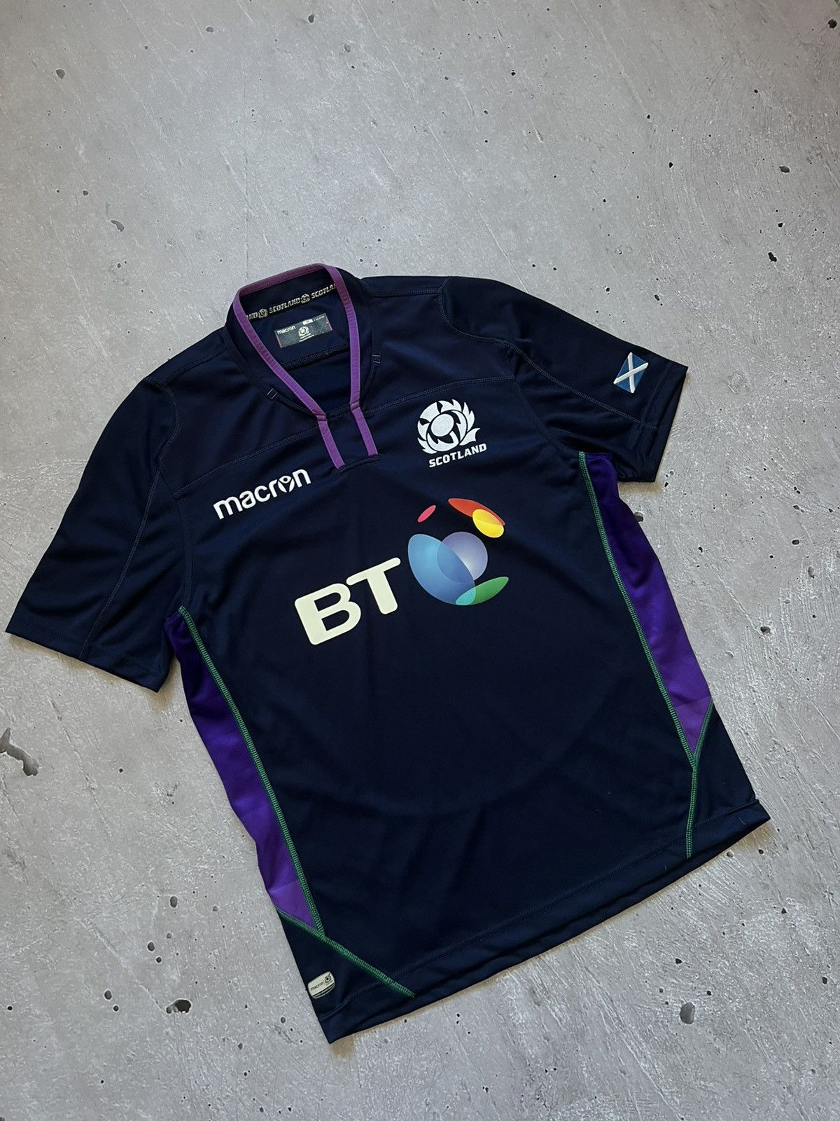 Macron Macron BT Embroidered Scottish Rugby Shirt, Size M Size US M / EU 48-50 / 2 - 1 Thumbnail