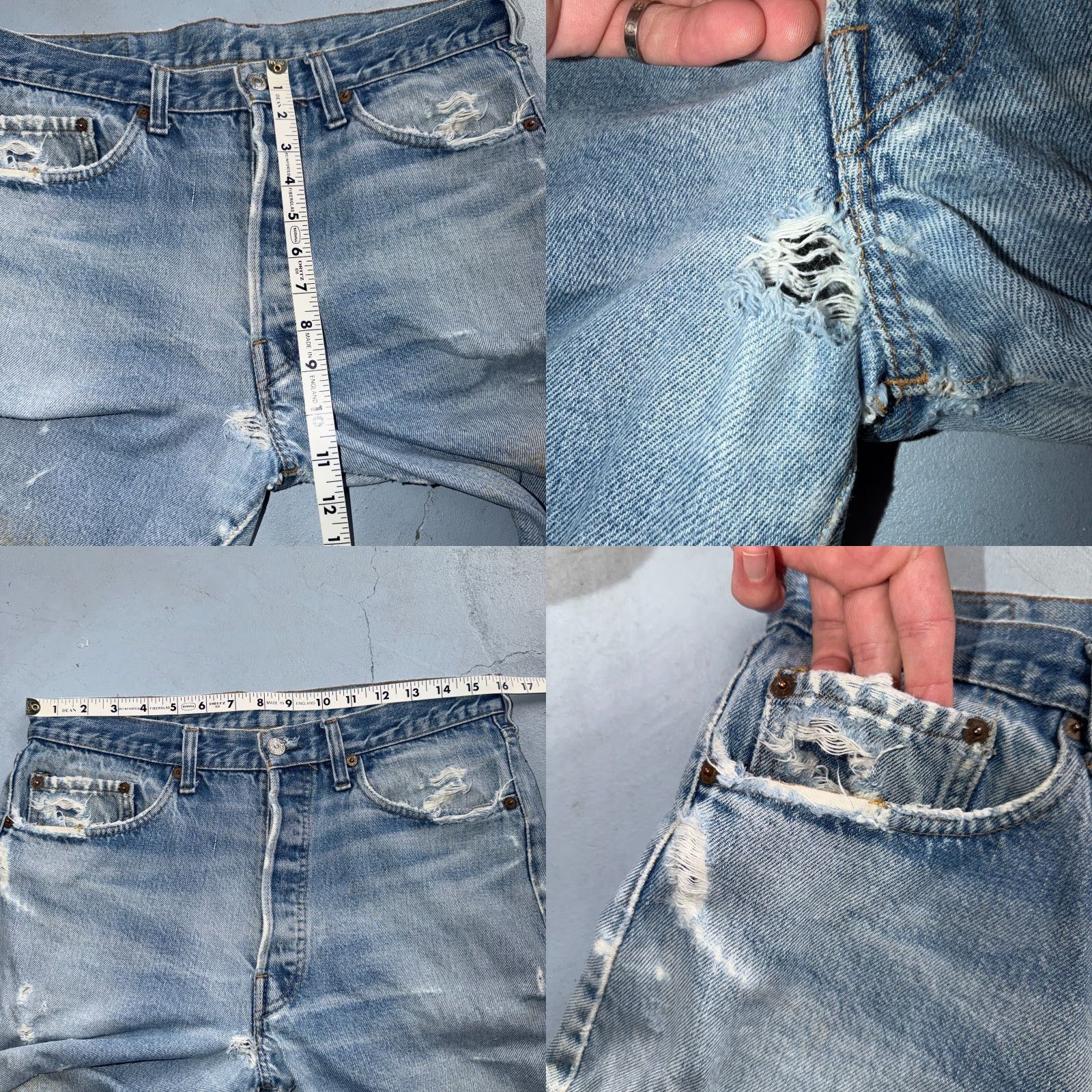 Levi's Levi's 501 Jeans Vintage 80s Light Wash 34x36 32x32 USA Selvedge Button Jeans Men Regular Size US 32 / EU 48 - 8 Thumbnail