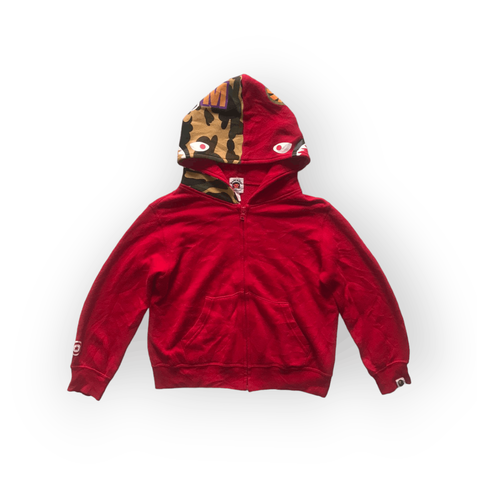 image of Bape Kids Shark Hoodie Red (Size XS)