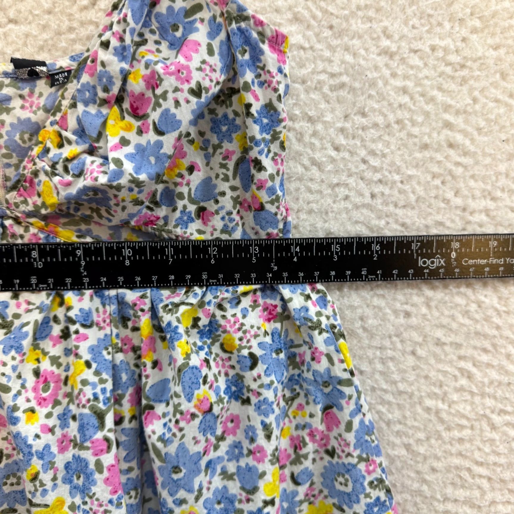 Vintage Influence Maxi Dress Women's Sleeveless V-Neck 10 Blue Floral Ditsy Cottagecore Garden Party Midi Long Size L / US 10 / IT 46 - 5 Thumbnail