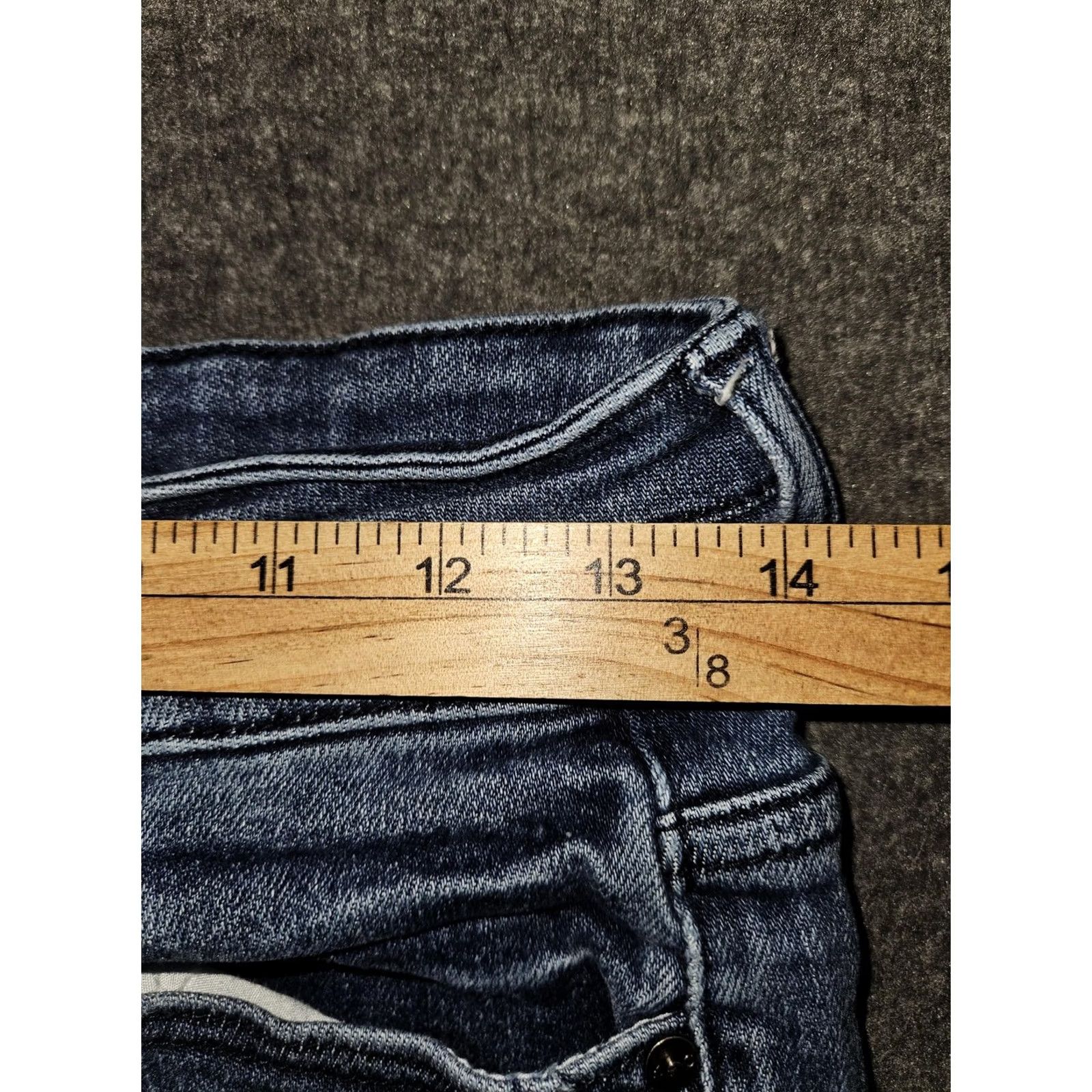 Vintage KanCan Jeans Juniors 9/28 Blue Mid Rise Skinny Distressed Stretch Denim Pants Size 30" / US 8 / IT 44 - 4 Thumbnail