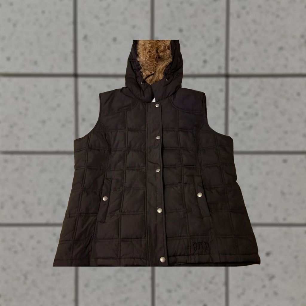 Gap Womens GAP Vest Large Black Down Puffer Full Zip Size L / US 10 / IT 46 - 1 Thumbnail