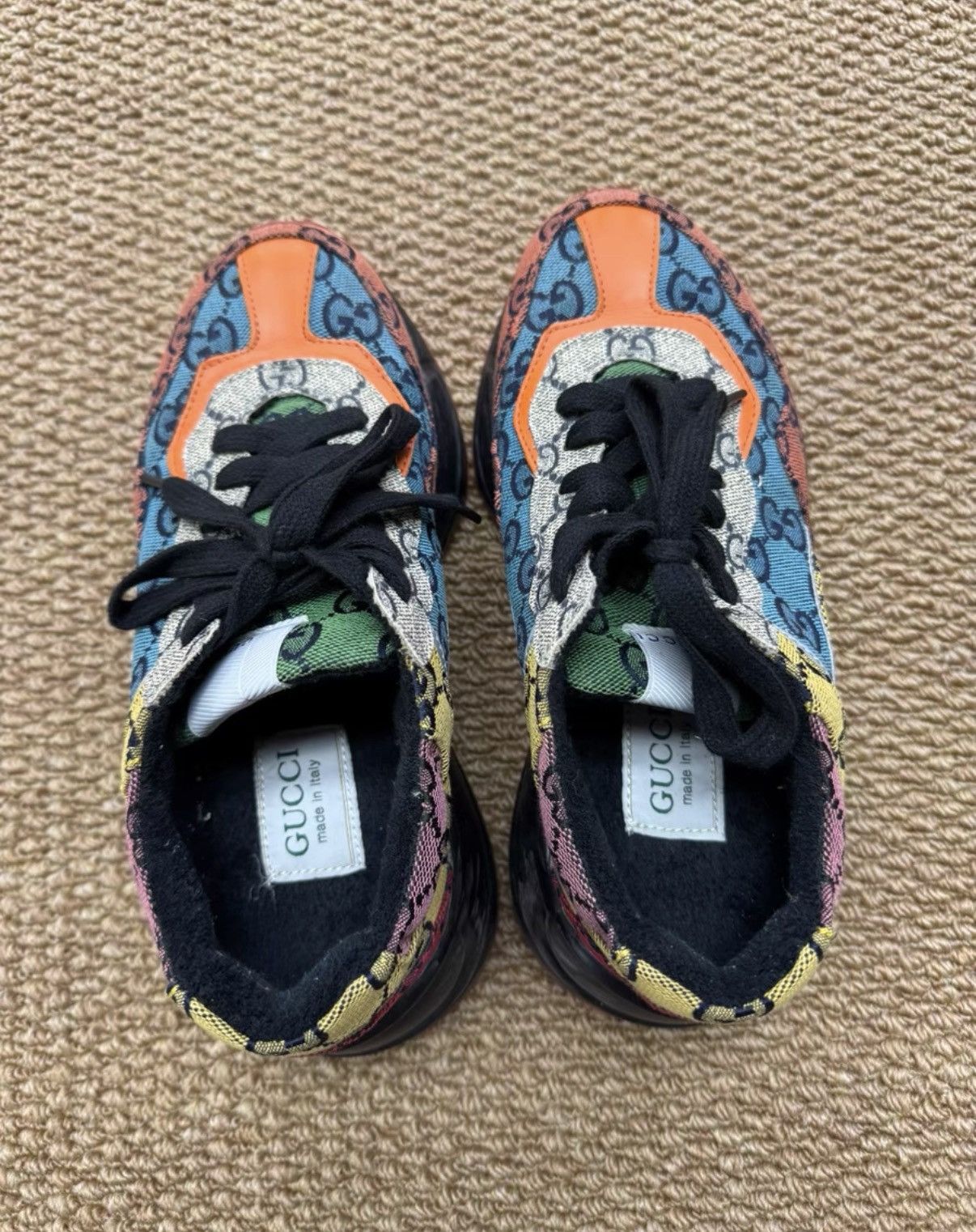 Gucci Gucci Mixed Canvas Printed Sneakers 663681 2UZK0 7072 K37 Size US 7 / IT 37 - 4 Thumbnail