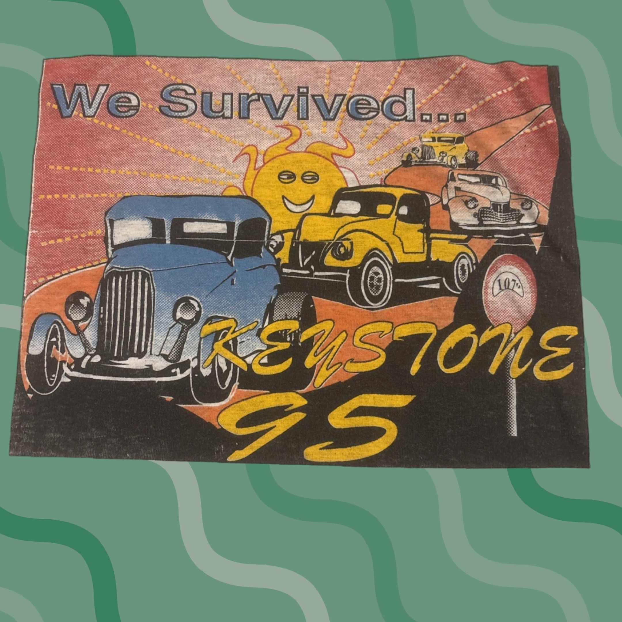 Vintage VINTAGE 390 We Survived The Keystone Street Rod And Custom Jamboree T Shirt XL Men Gray 90s Hot Rod Size US XL / EU 56 / 4 - 1 Thumbnail