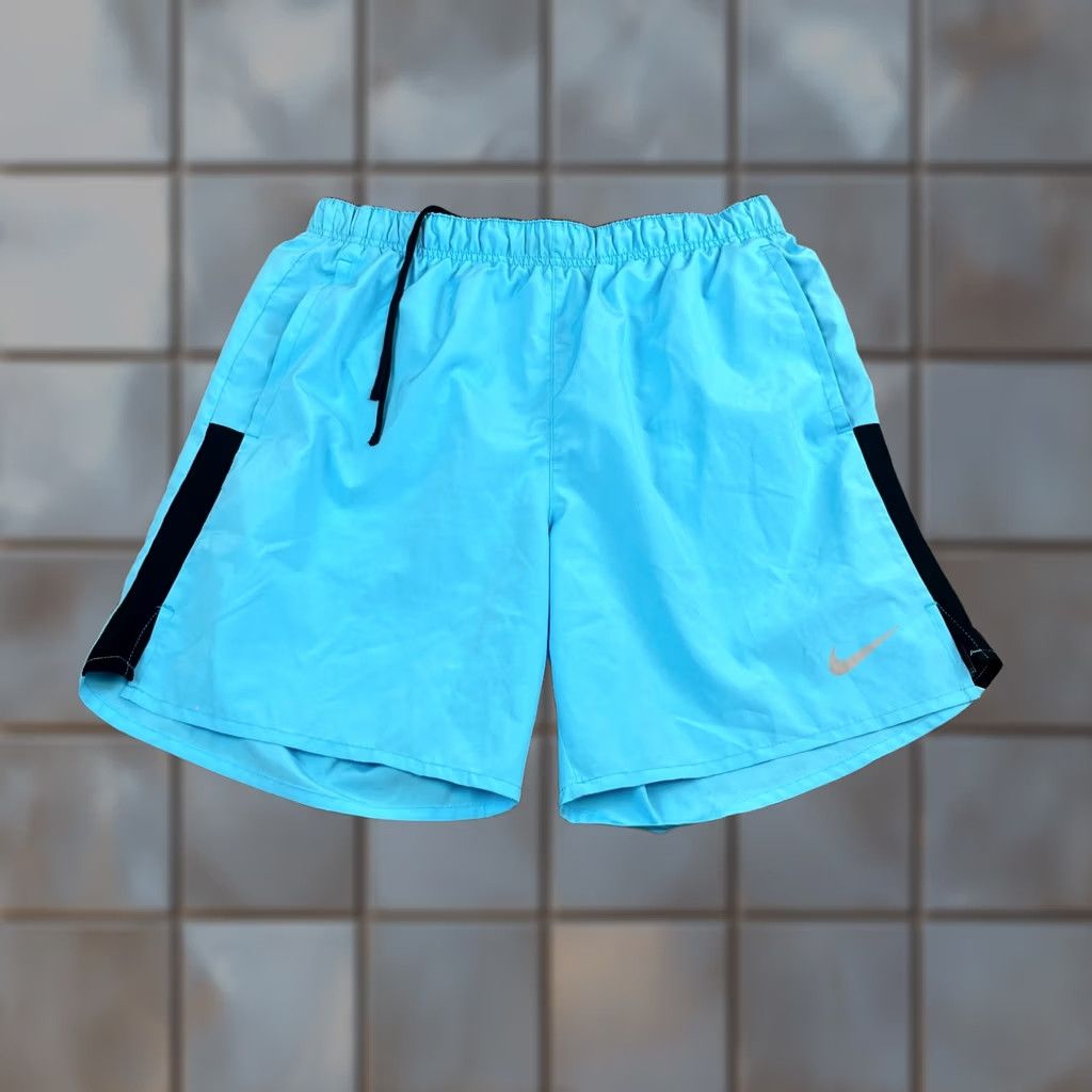 Nike Nike Mens Sweat Shorts M Blue Swoosh Dri-Fit Gymwear Running Pocket Shorts Size US 31 - 1 Thumbnail