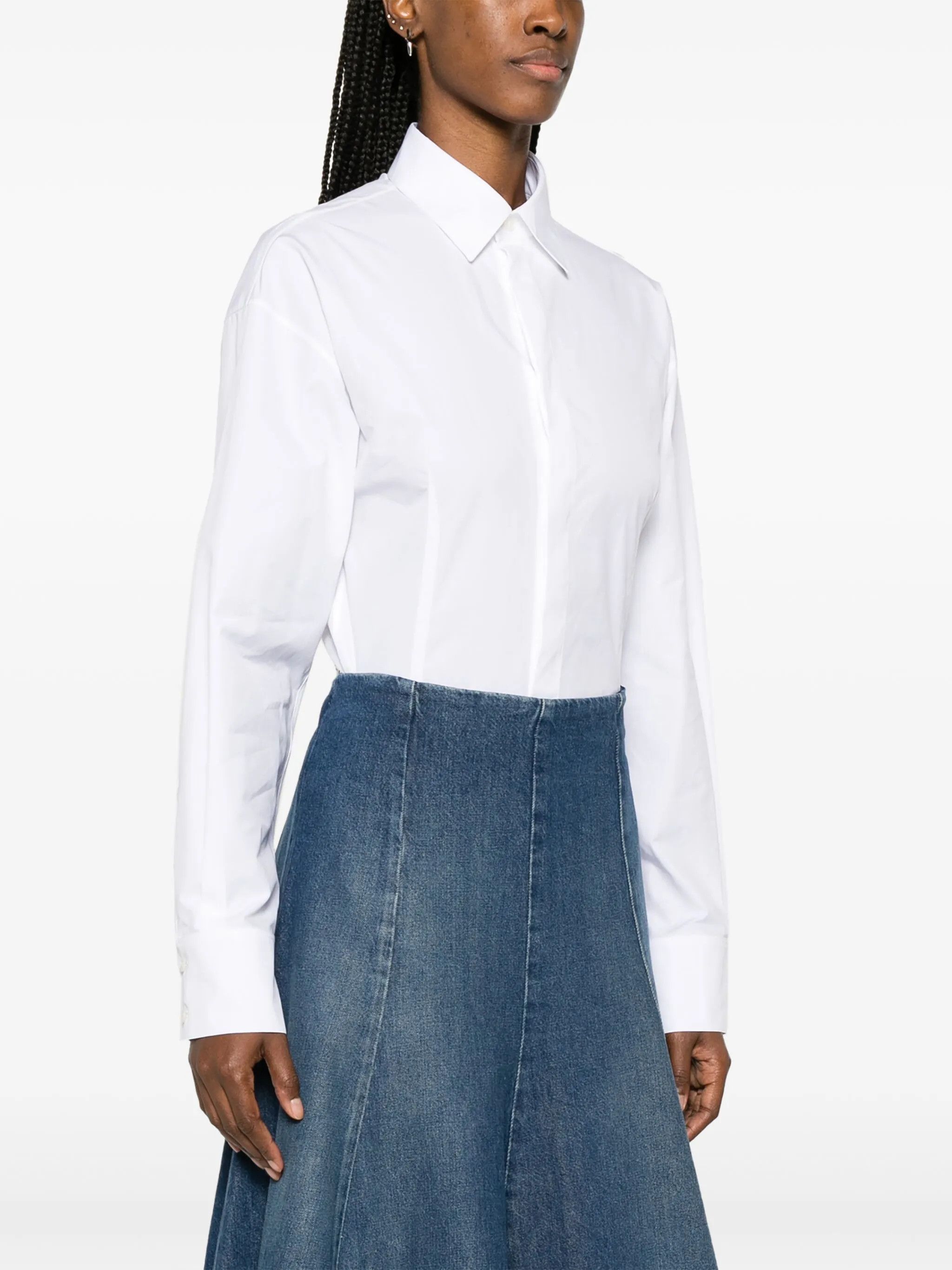Alaia o1s22i1n0225 Shirt Bodysuit in White Size XS / US 0-2 / IT 36-38 - 3 Thumbnail