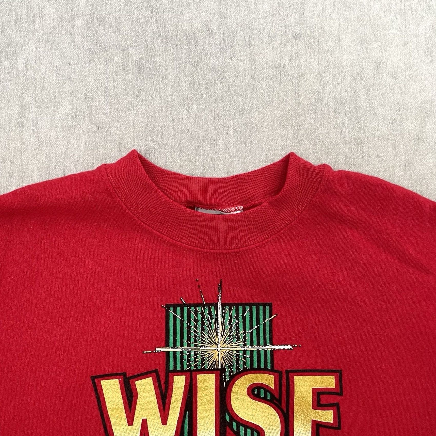 Lee VINTAGE Lee Sweatshirt Pullover Crew Neck Long Sleeve Red 90s Christmas Quotes Mens L Wool Blend Fleece Graphic Print Size US L / EU 52-54 / 3 - 3 Thumbnail