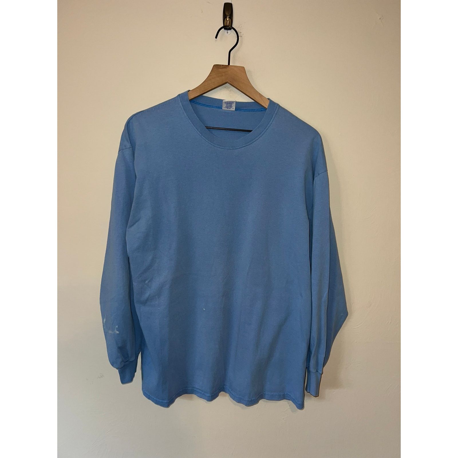 Russell Athletic Vintage Blue Long Sleeve Blank Shirt Russell Athletic 90s L Size US L / EU 52-54 / 3 - 1 Thumbnail