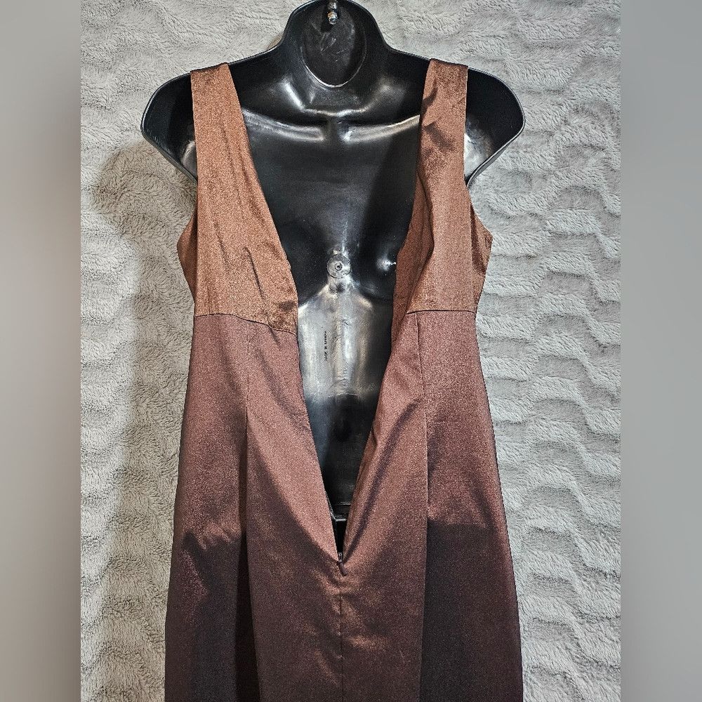 Meister David Meister Brown Copper Bronze Cocktail Dress Beaded 6 Size M / US 6-8 / IT 42-44 - 5 Thumbnail