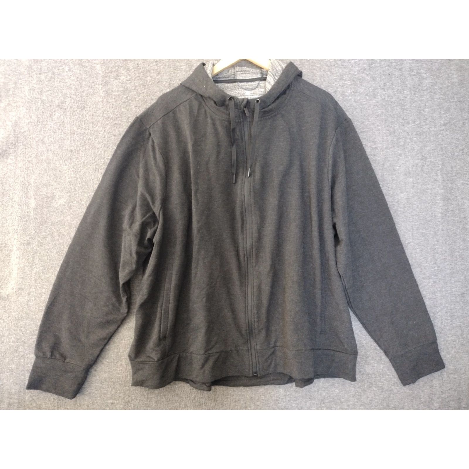 Vintage All In Motion Women's Zip-Front Jacket Soft Gym Hoodie 3XL Gray Sports Jacket Womens Size XXL / US 16-18 / IT 52-54 - 2 Thumbnail
