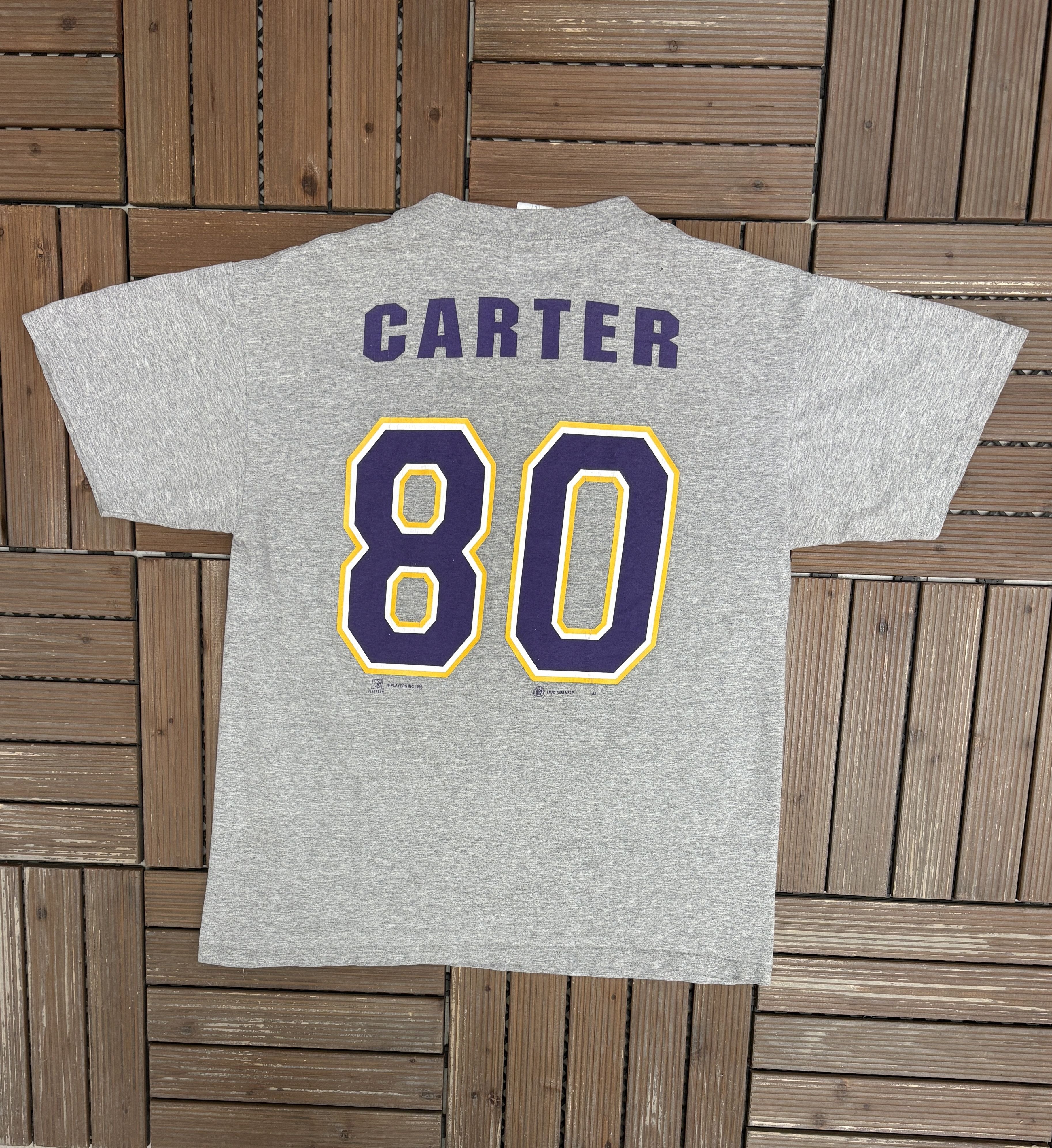 Vintage Minnesota Vikings Cris Carter Vintage Grey T-Shirt Tee Size US L / EU 52-54 / 3 - 4 Thumbnail