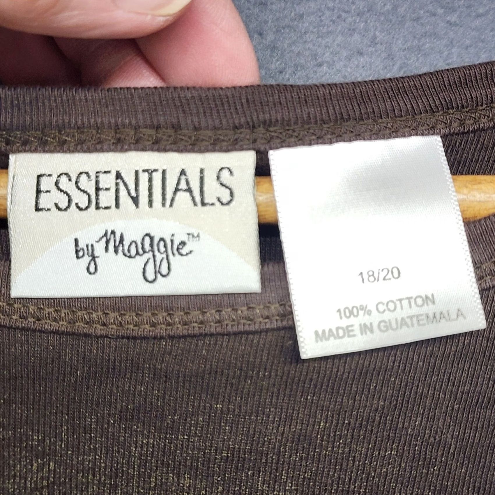 Essentials VINTAGE Essentials by Maggie Top Womens 18/20 Garden of Eden Green Brown Goblincore Shirt Womens Size XXL / US 16-18 / IT 52-54 - 3 Thumbnail