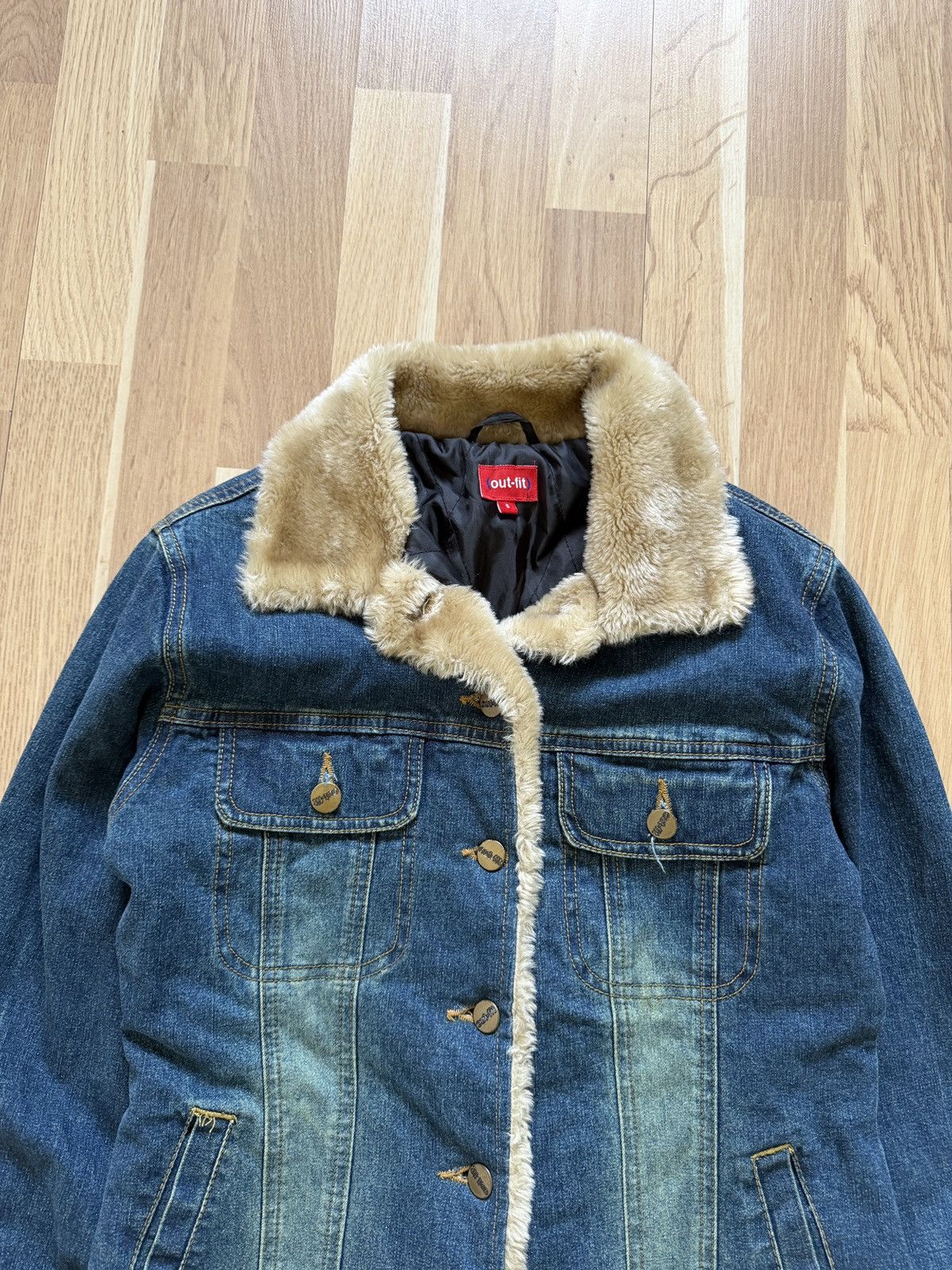 Le Grande Bleu (L.G.B.) Vintage if six was nine tornado jacket faux fur opium denim Size M / US 6-8 / IT 42-44 - 4 Thumbnail