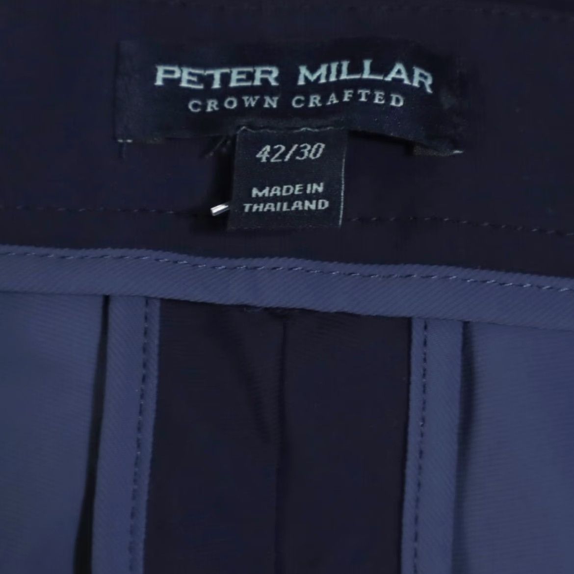 Peter Millar Peter Millar Blade Performance Ankle Trouser Navy Blue Men 42 Chino Pants Regular Adult Mens Nylon Woven Solid 21% Stretch Inseam 30in 30 Size US 42 / EU 58 - 5 Thumbnail