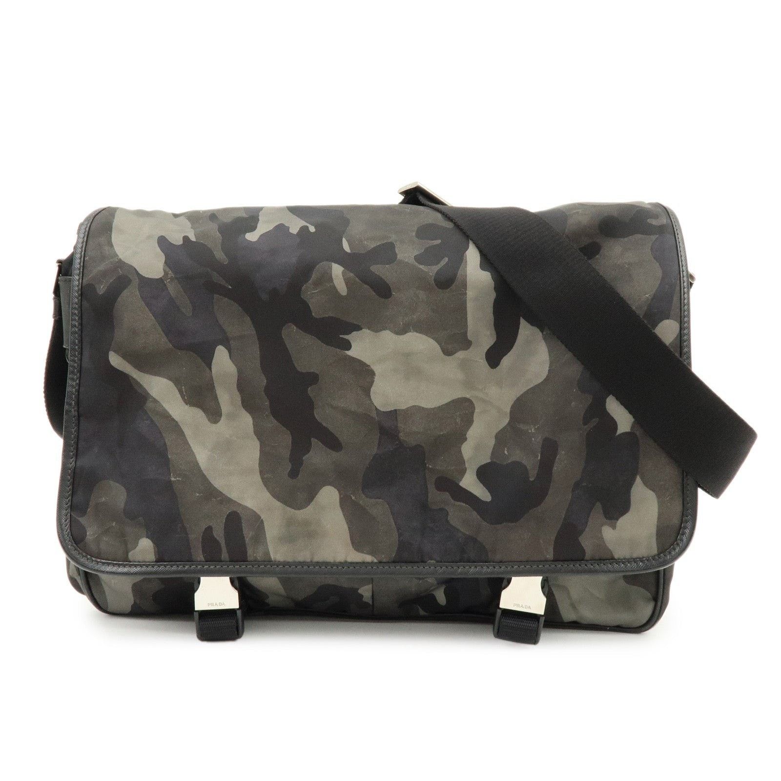 Prada Prada Triangle Logo Saffiano Messenger Bag Camouflage Size ONE SIZE - 1 Thumbnail