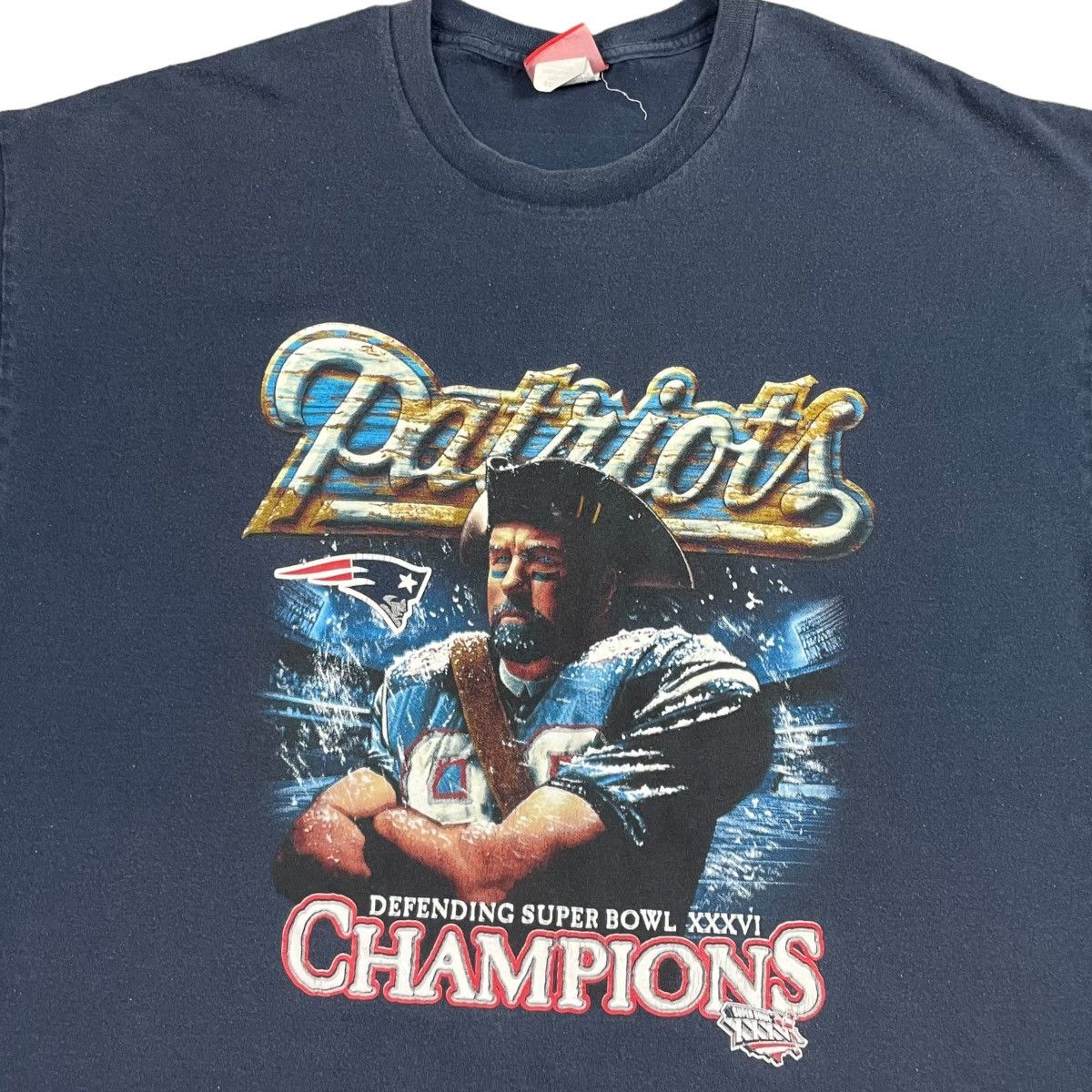 NFL × Vintage Vintage 2000s New England Patriots Logo Navy Shirt Adult 2XL Size US XXL / EU 58 / 5 - 2 Thumbnail