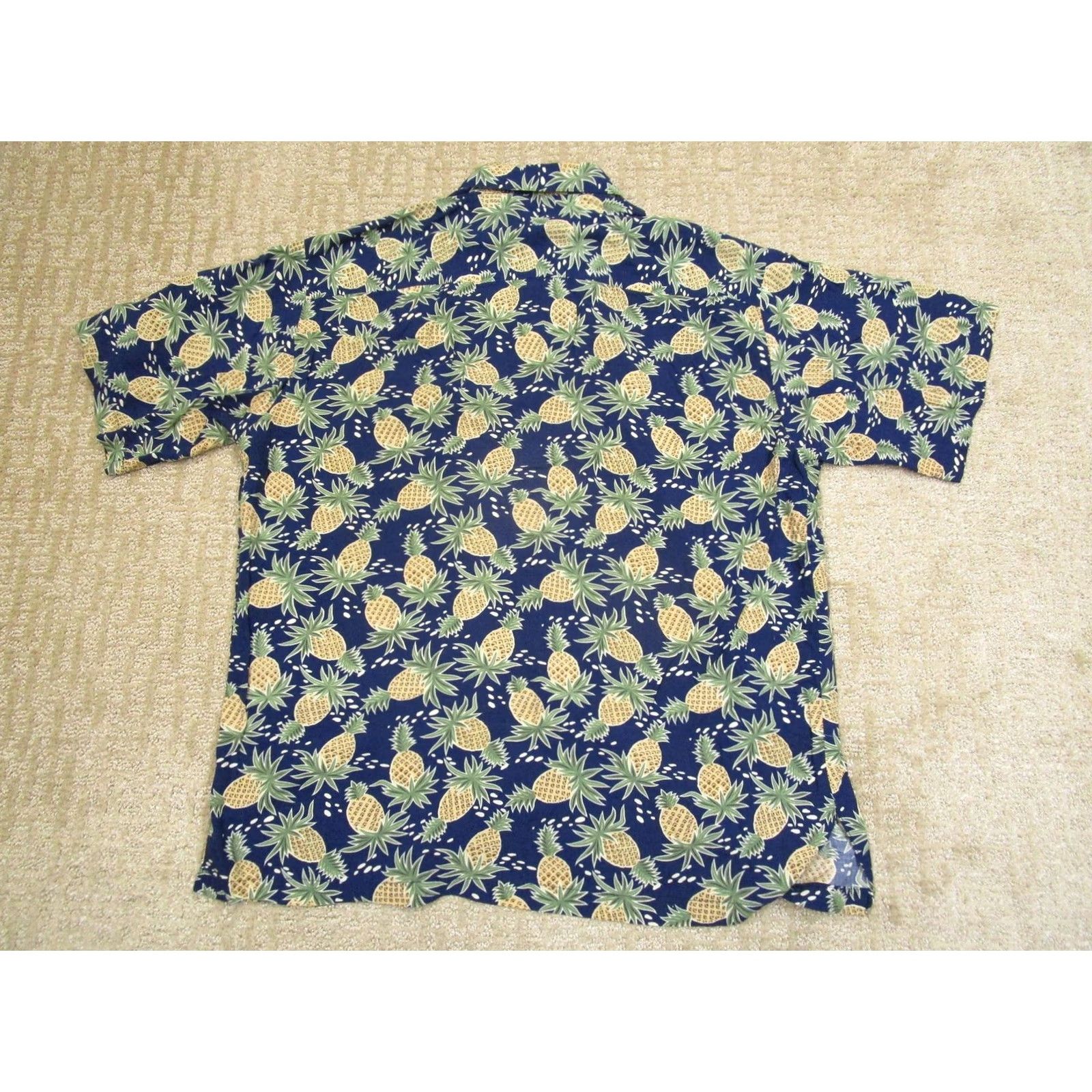 Tori Richard Tori Richard Shirt Men Medium Blue Pineapple Hawaiian Aloha Tropical Button-Up Size US M / EU 48-50 / 2 - 3 Thumbnail