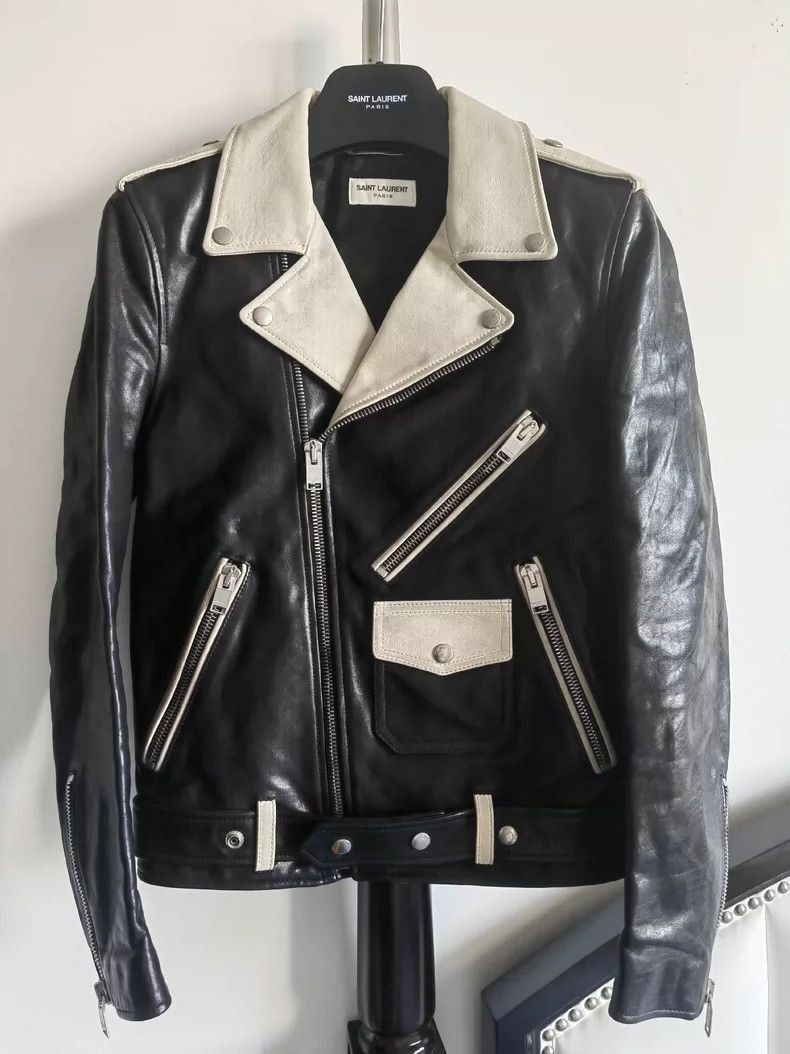 Saint Laurent Paris Saint Laurent Paris 14ss black and white color blocked leat Size US XS / EU 42 / 0 - 1 Thumbnail