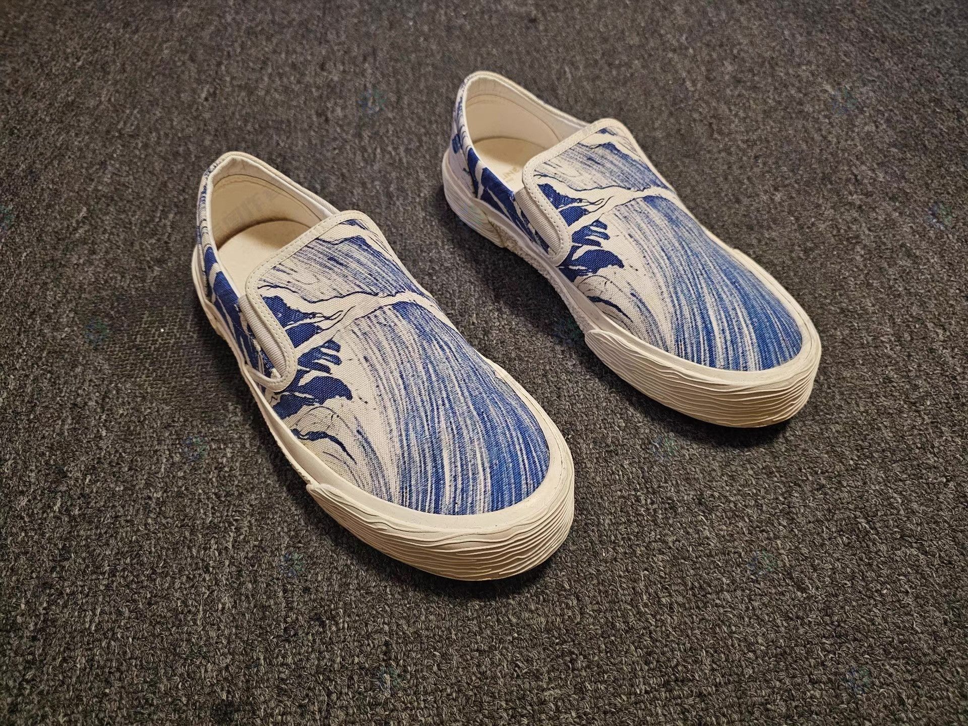 Celine Blue Slip-On Shoes with Abstract Pattern Size US 8 / EU 41 - 1 Thumbnail