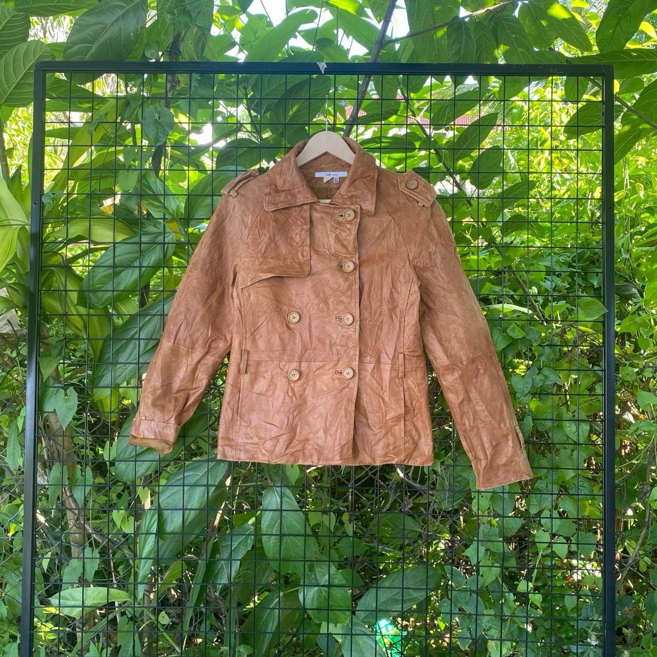 Genuine Leather × Vintage Vintage Zara Leather Peacoat Size M / US 6-8 / IT 42-44 - 1 Thumbnail