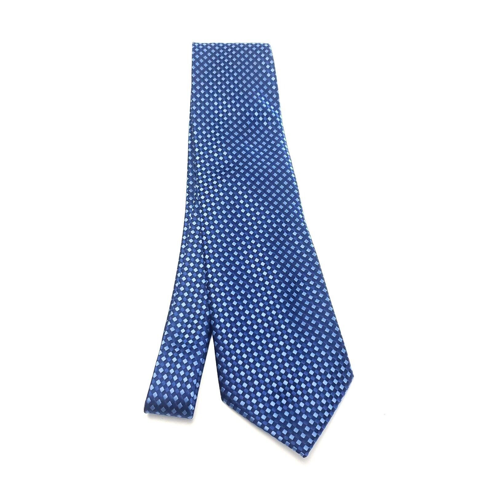 George George Blue White Polyester Tie Woven Check Size ONE SIZE - 6 Thumbnail