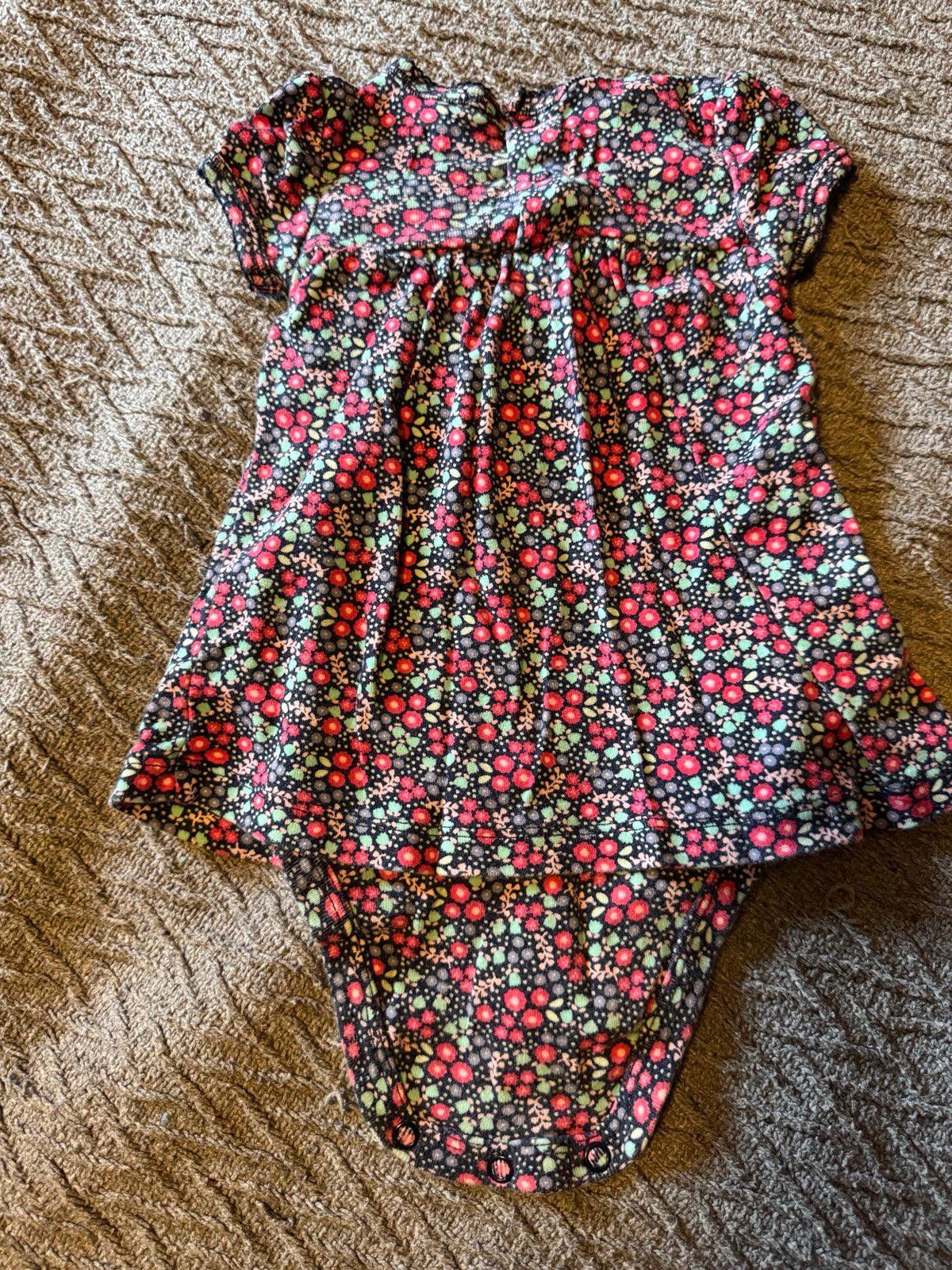 Designer 6-9 Month Floral Dress Onesie Size ONE SIZE - 2 Thumbnail