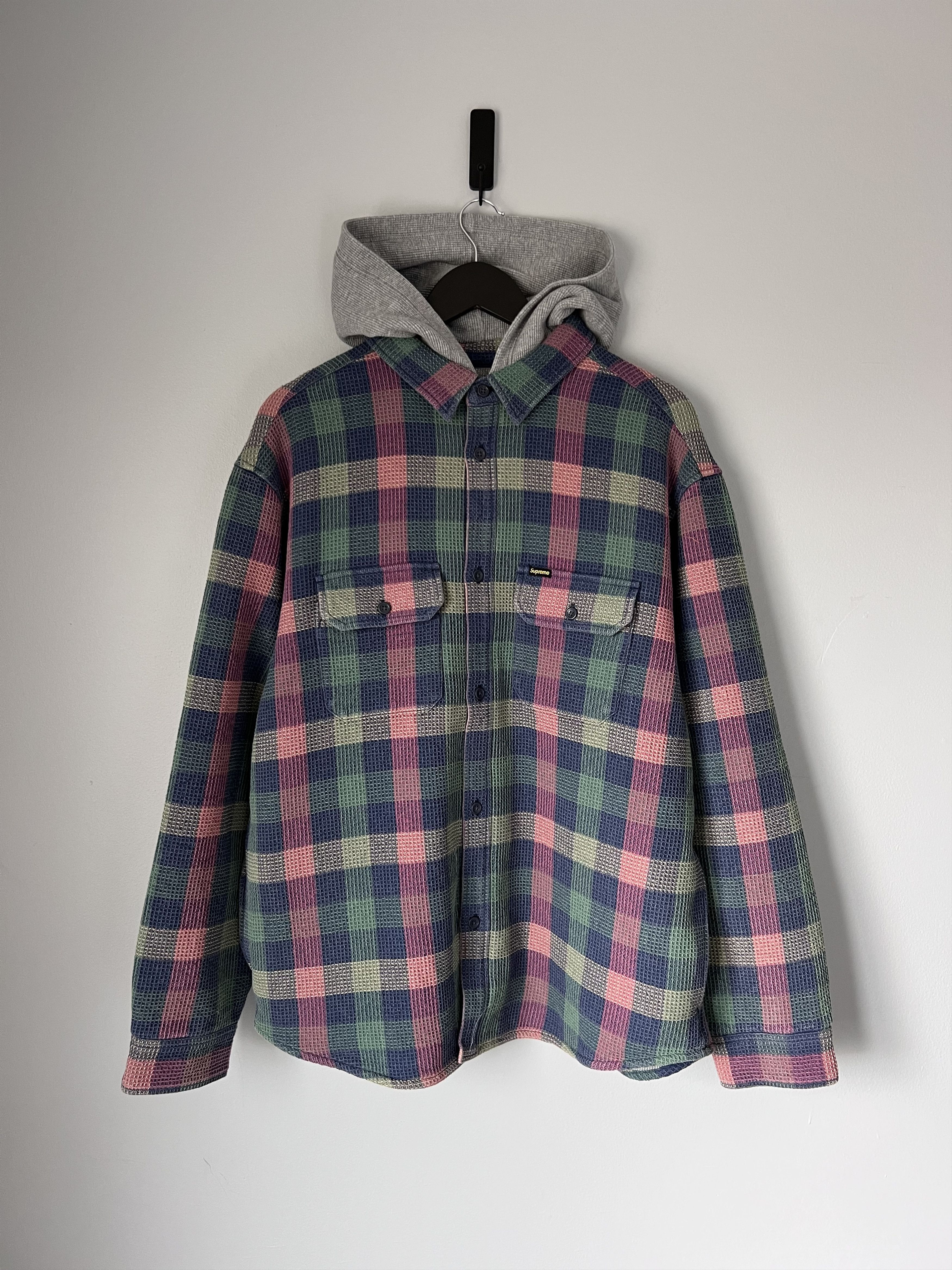 Supreme Supreme Waffle Plaid Hooded Shirt in Mulitcolor Size US L / EU 52-54 / 3 - 1 Thumbnail
