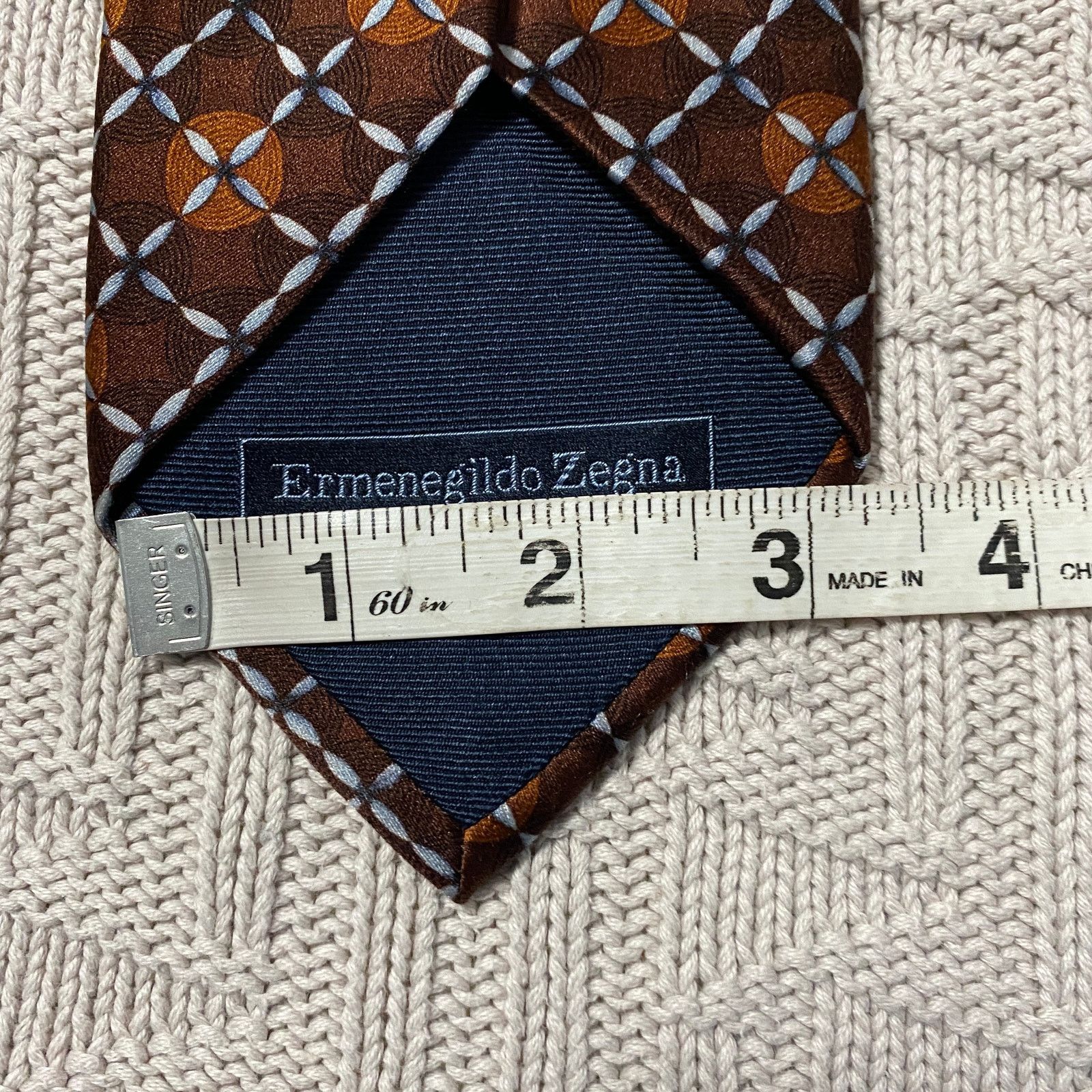 Ermenegildo Zegna Ermenegildo Zegna brown silk tie Size ONE SIZE - 5 Thumbnail