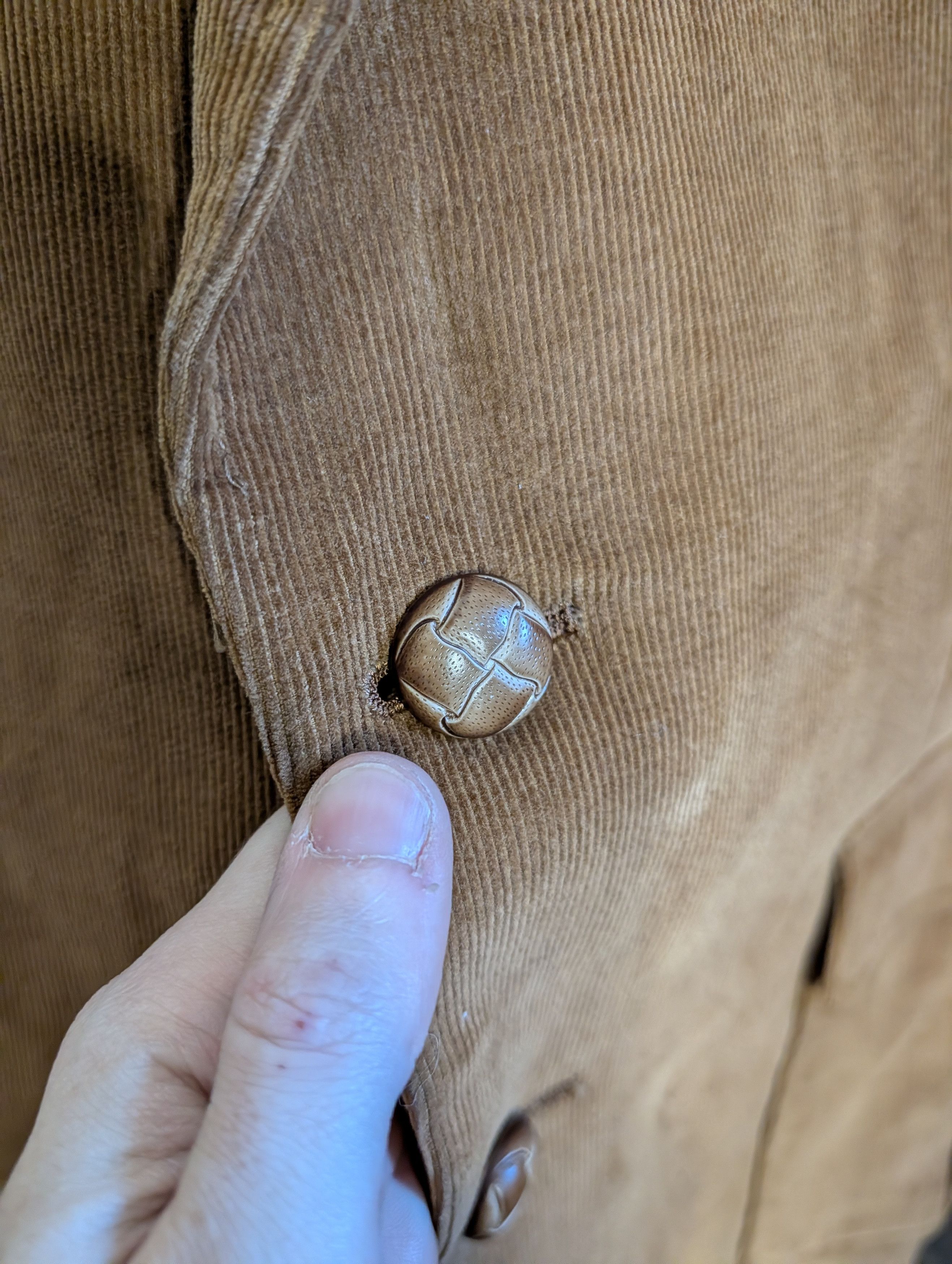 Japanese Brand KENTFIELD vtg corduroy elbow patch suede jacket fleur de lis Size 42R - 4 Thumbnail