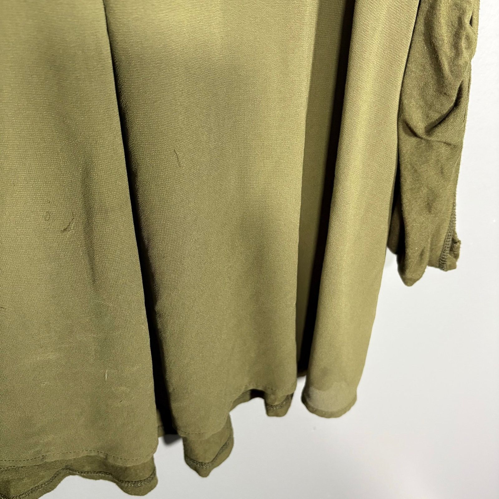 Other Dressbarn Olive Green Chiffon Panel Minimalist Blouse - 3X Size 3XL / US 20-22 - 3 Thumbnail