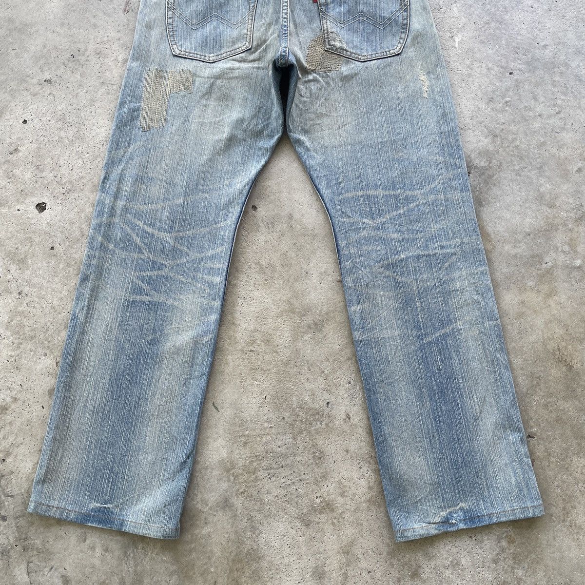 Edwin Vintage Edwin Distressed Patchwork Mudwash Faded Jeans Pants Size US 33 - 10 Thumbnail