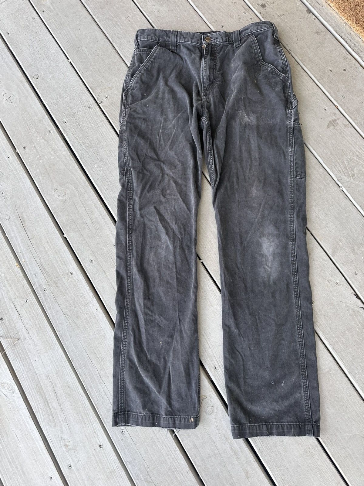 Carhartt Vintage Carhartt black pants faded 35x34 Size US 35 - 1 Thumbnail
