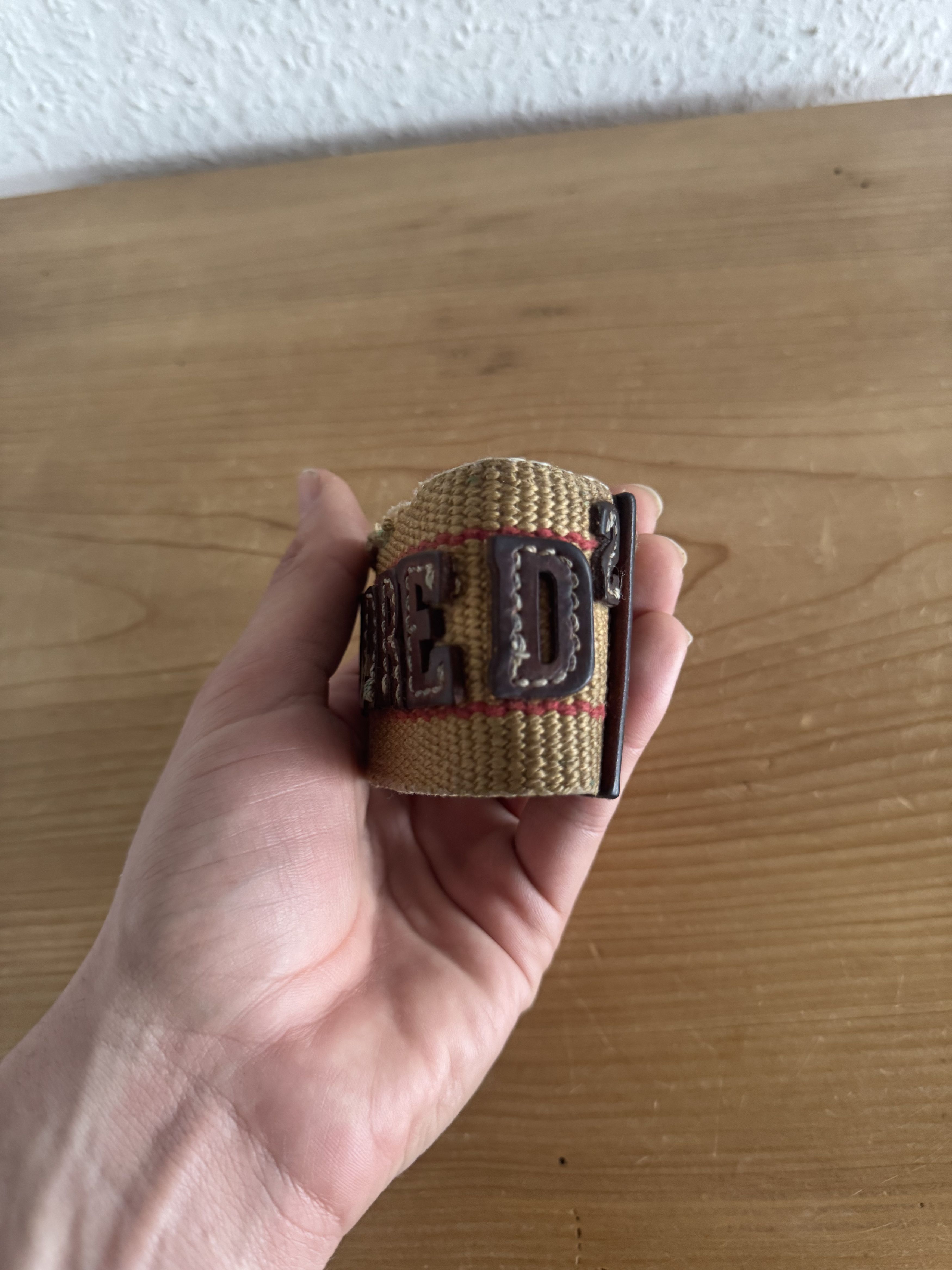 Dsquared2 Canvas Leather Logo Cuff Bracelet Size ONE SIZE - 4 Thumbnail