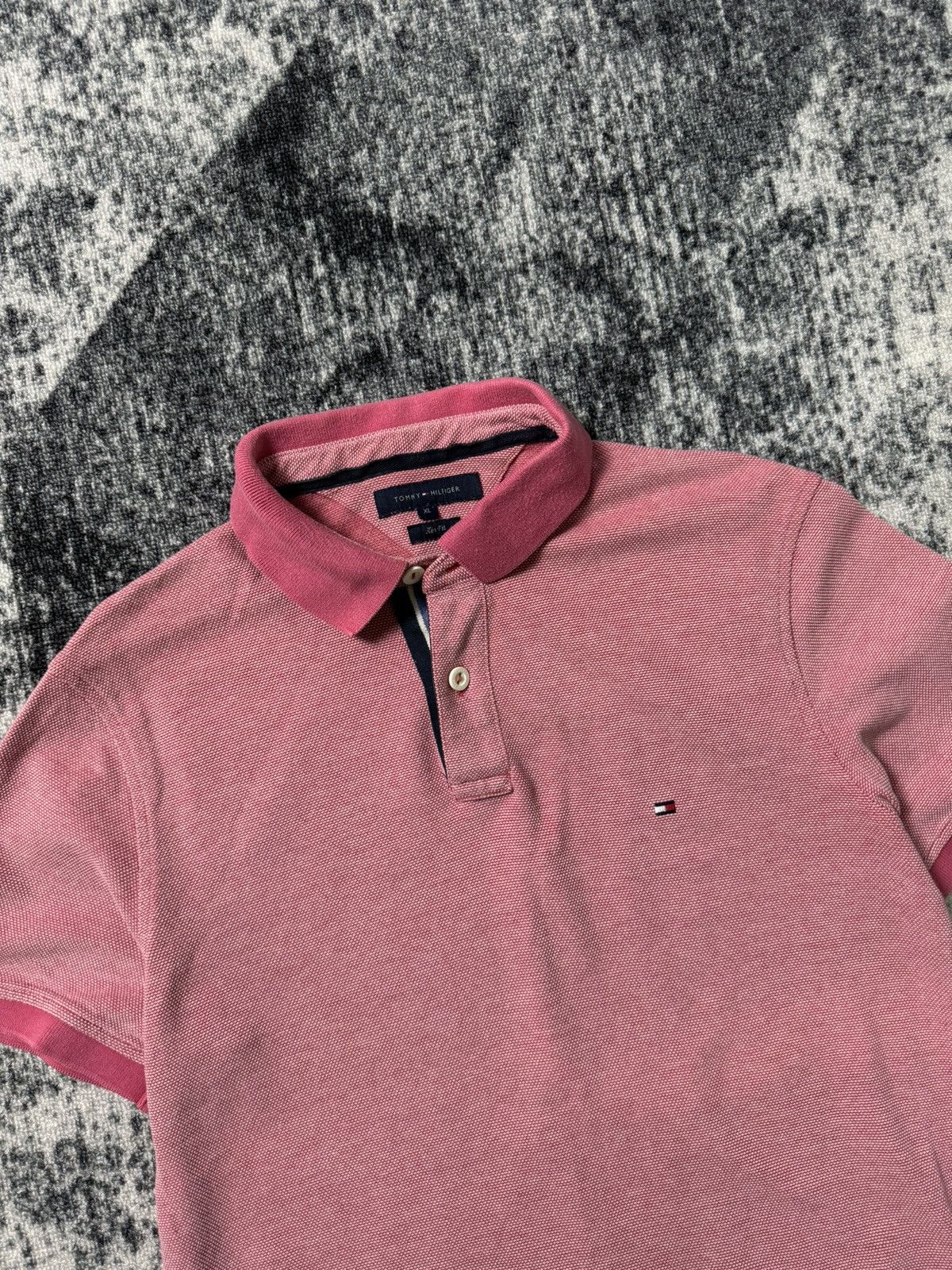 Tommy Hilfiger Vintage Tommy Hilfiger Polo Shirt Rugby Pink Size US M / EU 48-50 / 2 - 2 Thumbnail