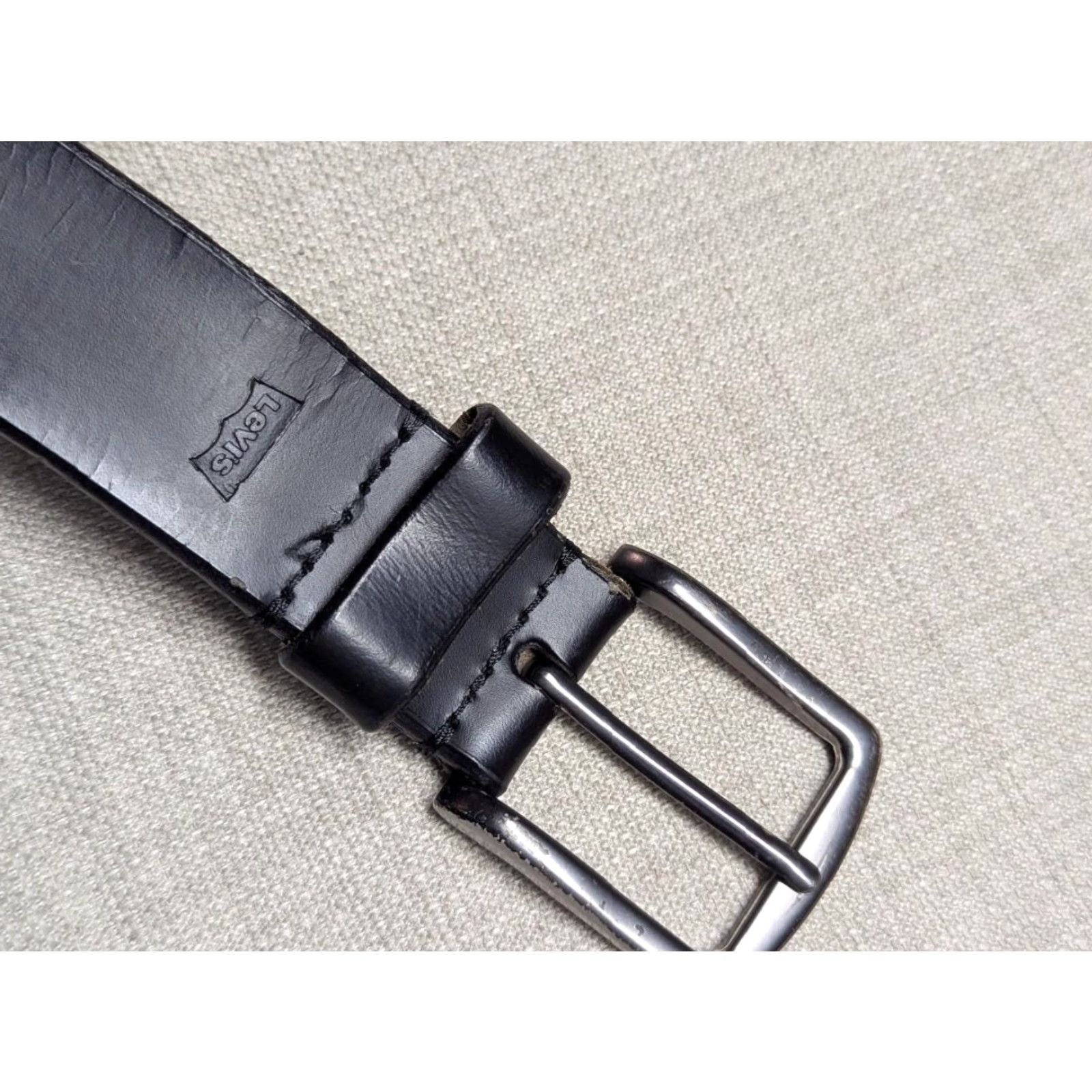 Levi's VINTAGE LEVI'S belt Leather Cowhide 40 black Men Size 40 Size 40 - 3 Thumbnail