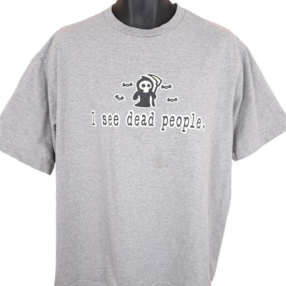 Vintage Vintage I See Dead People T Shirt Mens Size XL Gray Y2K Glow Size US XL / EU 56 / 4 - 1 Thumbnail