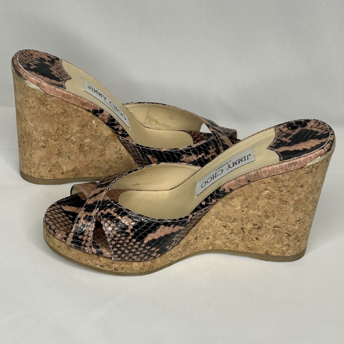 Jimmy Choo Jimmy Choo Almer 80 Snake-Effect Leather Sandals, 37 1/2 Size US 7.5 / IT 37.5 - 4 Thumbnail