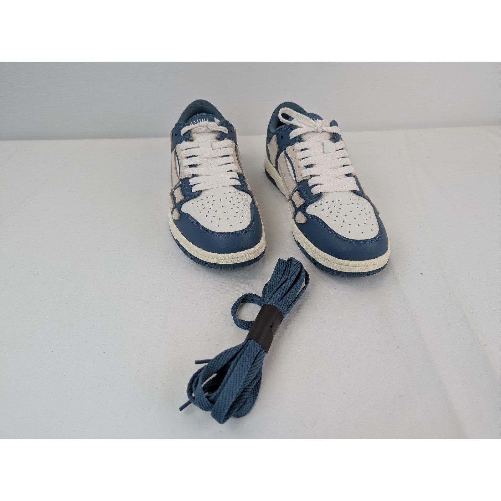 Amiri o1rshd1 Debossed MA Quad Skel Low-Top Sneakers Vintage Blue Size US 11 / EU 44 - 7 Thumbnail