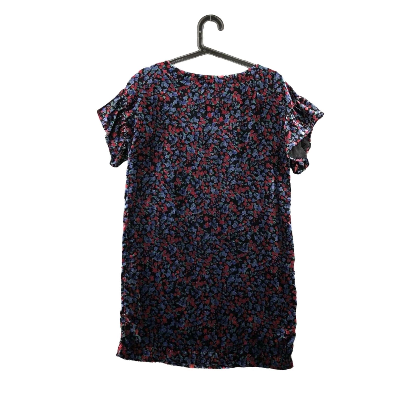 Gap GAP Floral Velvet Shift Dress XSP Multicolor Ruffle Short Sleeve Womens Size XS / US 0-2 / IT 36-38 - 2 Thumbnail