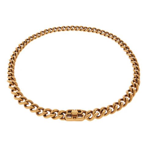 Balenciaga o1w1db10325 Size: OS / BB 2.0 Textured Necklace in Gold Size ONE SIZE - 2 Thumbnail