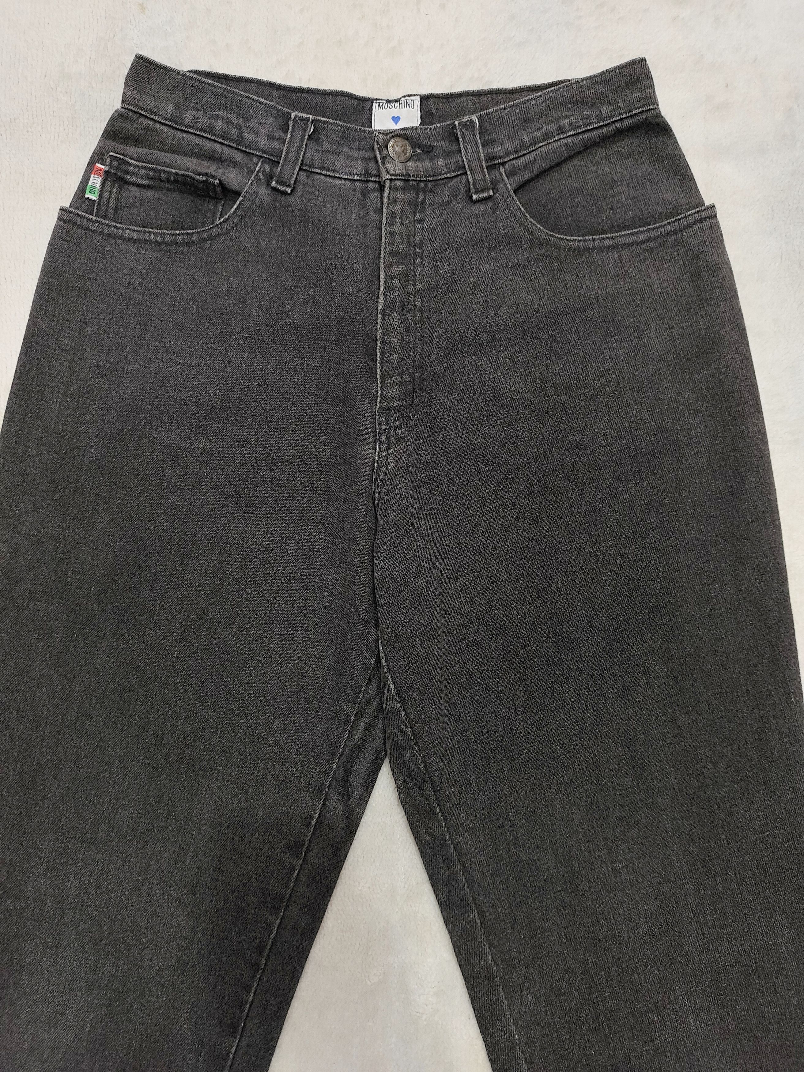 Moschino 90s Moschino- Peace Logo Y2K Archive High Waist Washed Jeans Size 29" - 5 Thumbnail